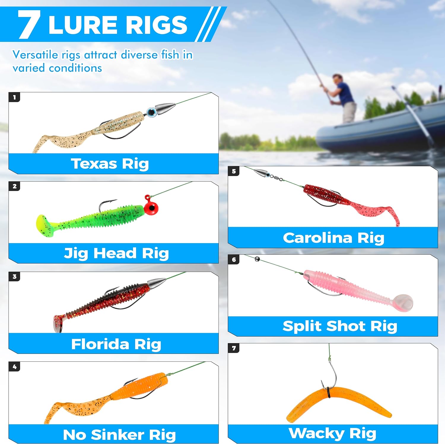 PLUSINNO fishing lures set with 137 crankbaits, spoons, hooks in tackle box for freshwater and saltwater fishing.