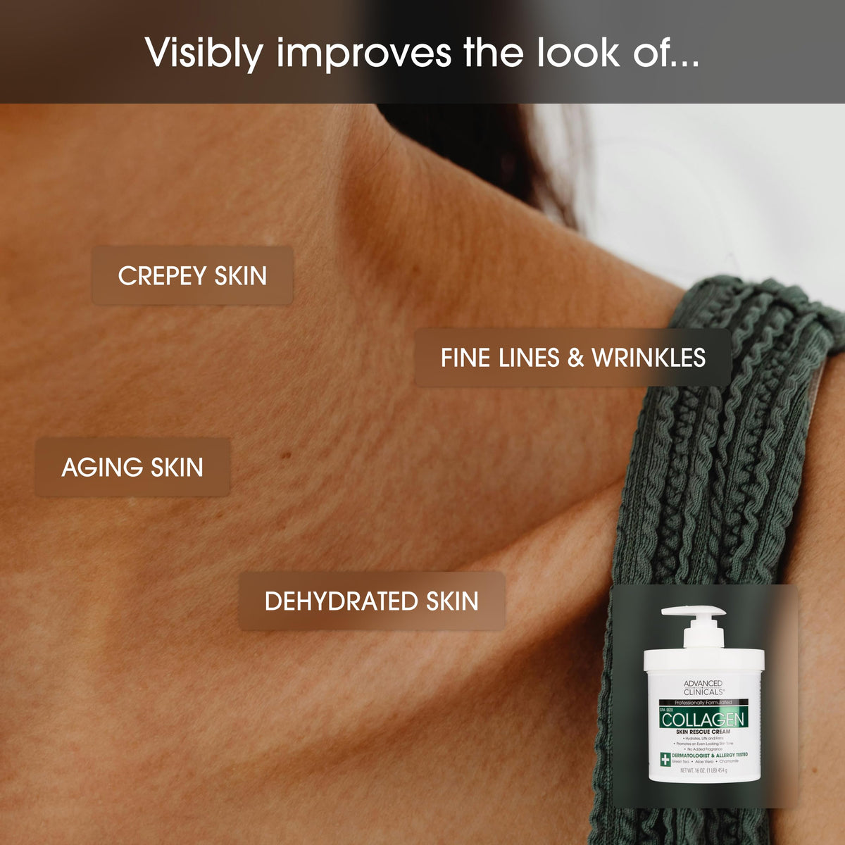Advanced Clinicals Collagen Cream Body Face Moisturizer - Advanced Clinicals Official Product Imagery - 7