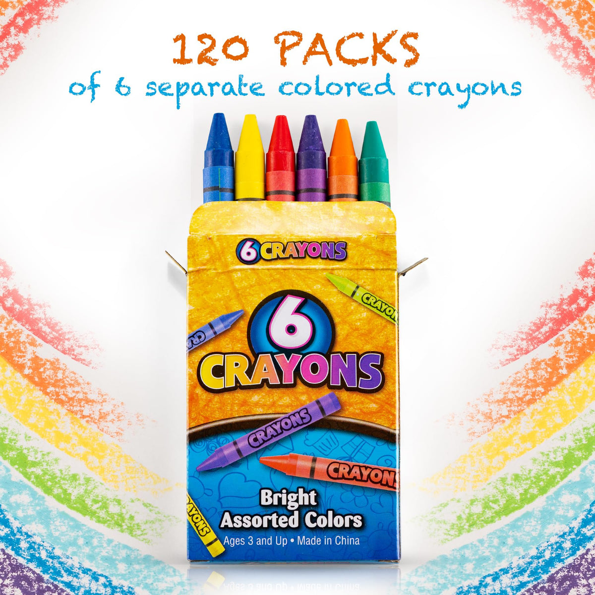 Bulk Crayons Party Favors Classrooms 120 Packs of 6 Colors - Bedwina Official Imagery - 4