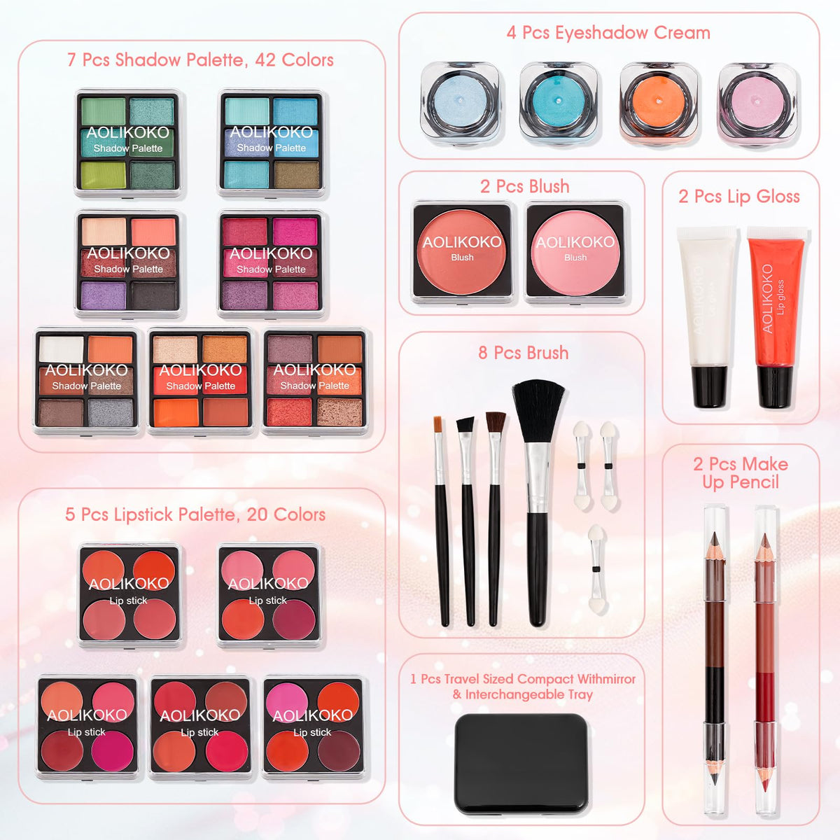 AOLIKOKO Makeup Kit for Teenager Women Full Kit All In One - AOLIKOKO Official Imagery - 6