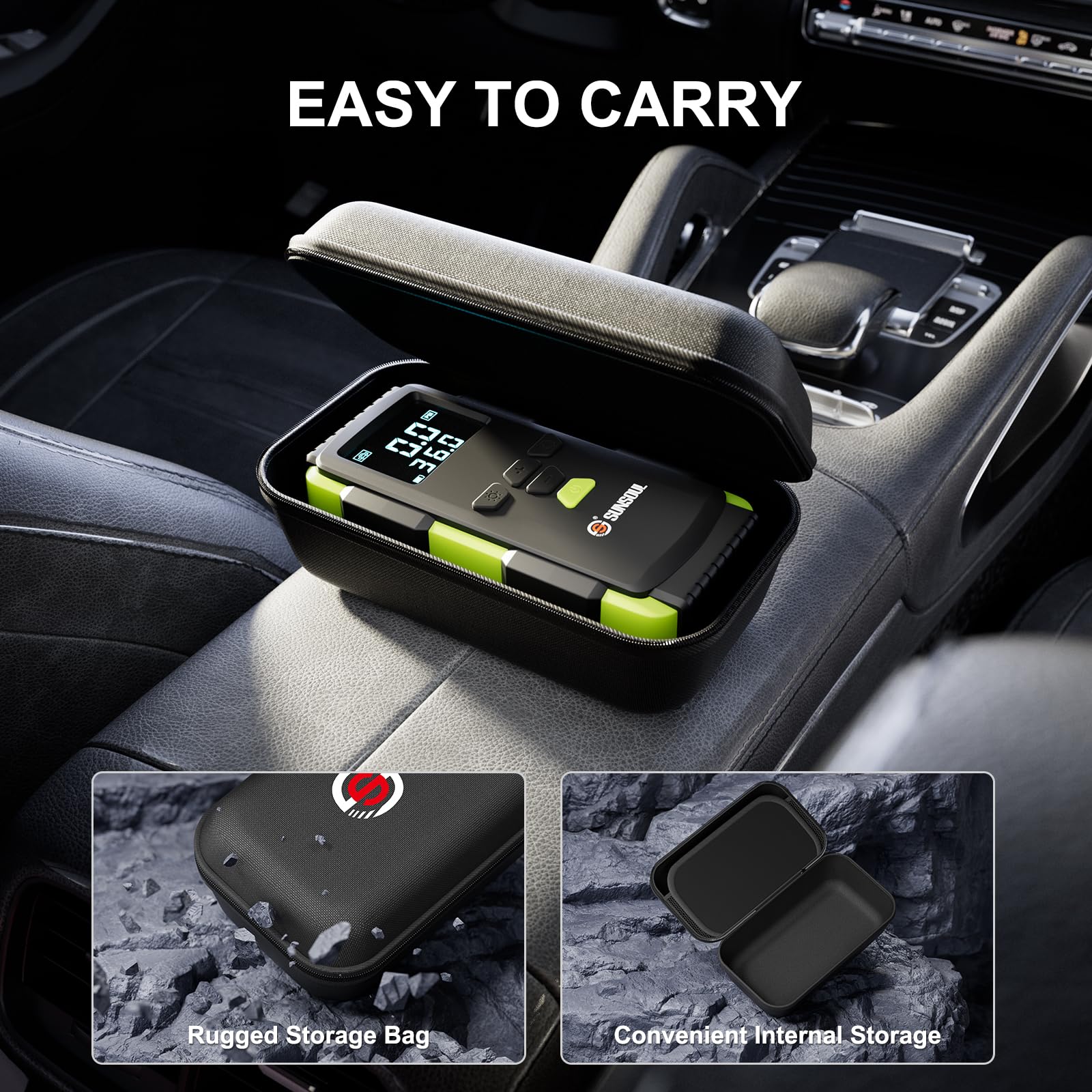 SUNSOUL Tire Inflator Portable Air Compressor with Tire Repair Ki - SUNSOUL Official Product View 8