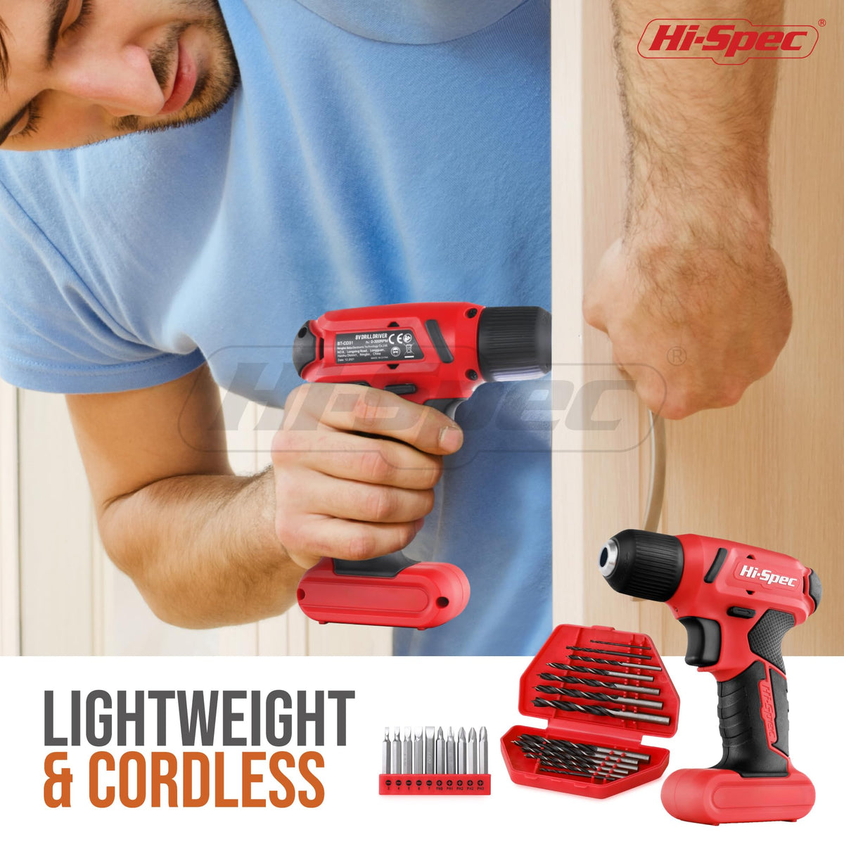 Hi Spec 8V USB Cordless Drill Driver Home Tool Kit for Home - Hi-Spec Official Imagery - 5