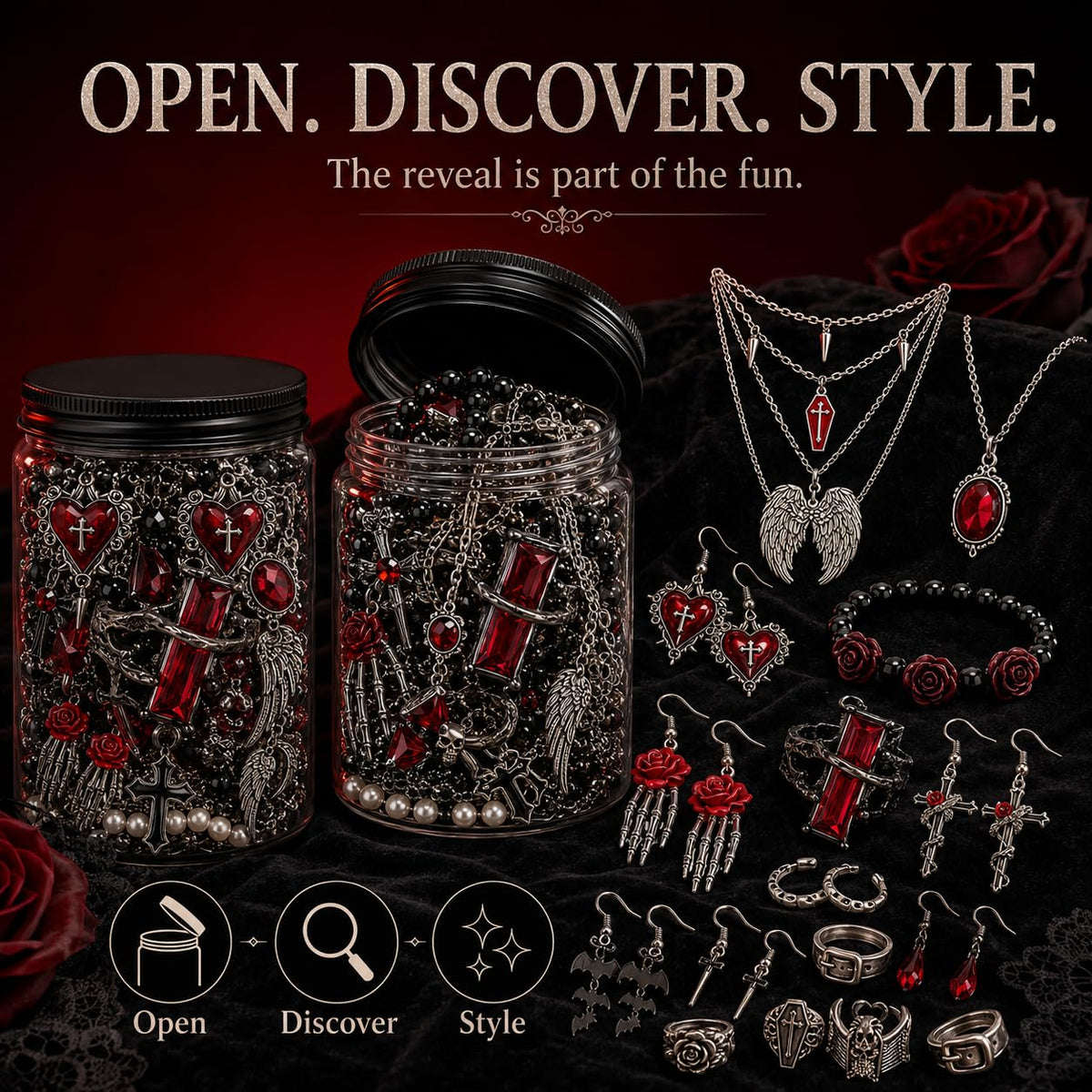 Mystery Gothic Jewelry Jar for Women Vintage Punk Jewelry - AUSGER Official Imagery - 7