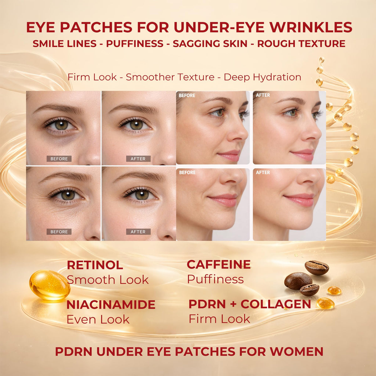 GONIM Eye Patches with Collagen Peptides Caffeine and PDRN - GONIM Official Imagery - 4