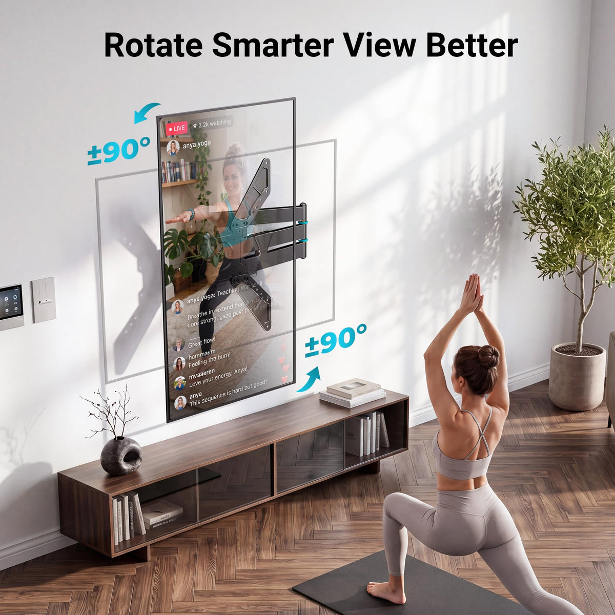 BONTEC Full Motion Corner TV Wall Mount for 31 75 Inch TVs - BONTEC Official Imagery - 4