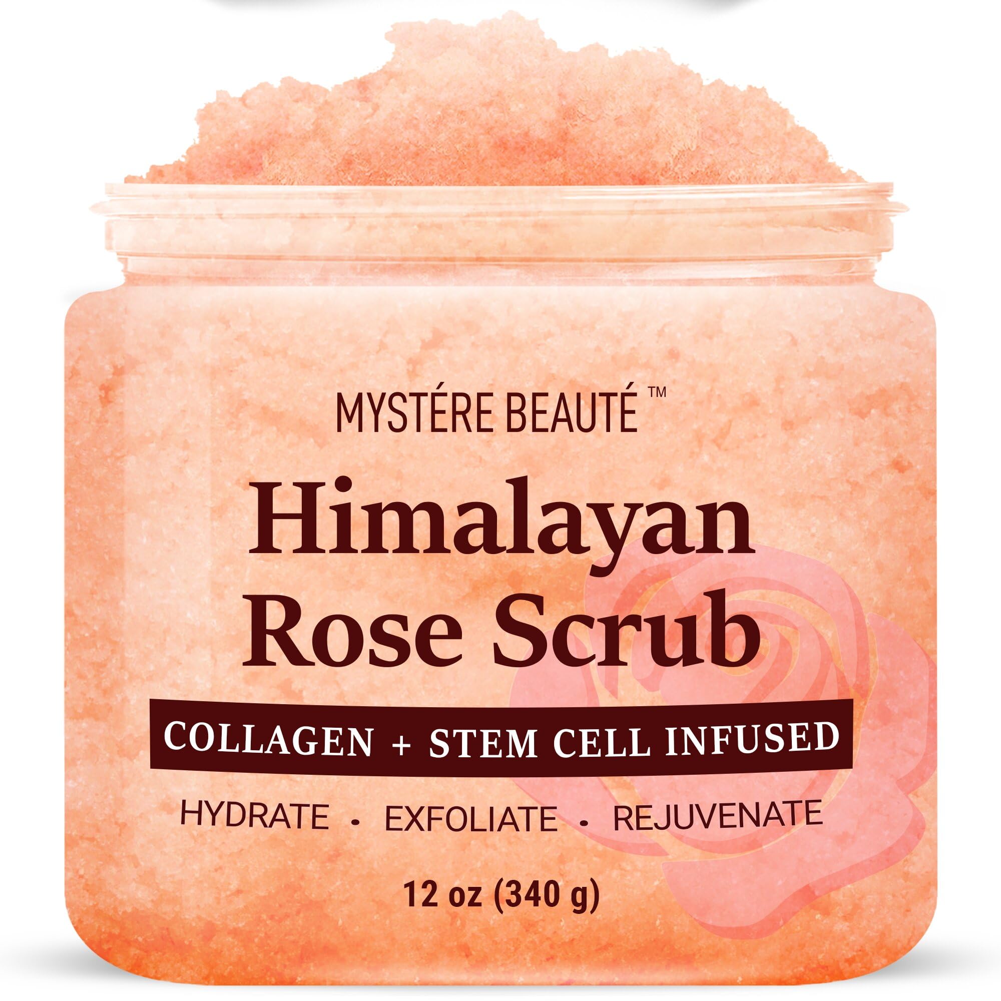 MYSTÉRE BEAUTÉ Himalayan Salt Body Scrub, Collagen & Rose Oil for Skin - MYSTÉRE BEAUTÉ Official Product View 2