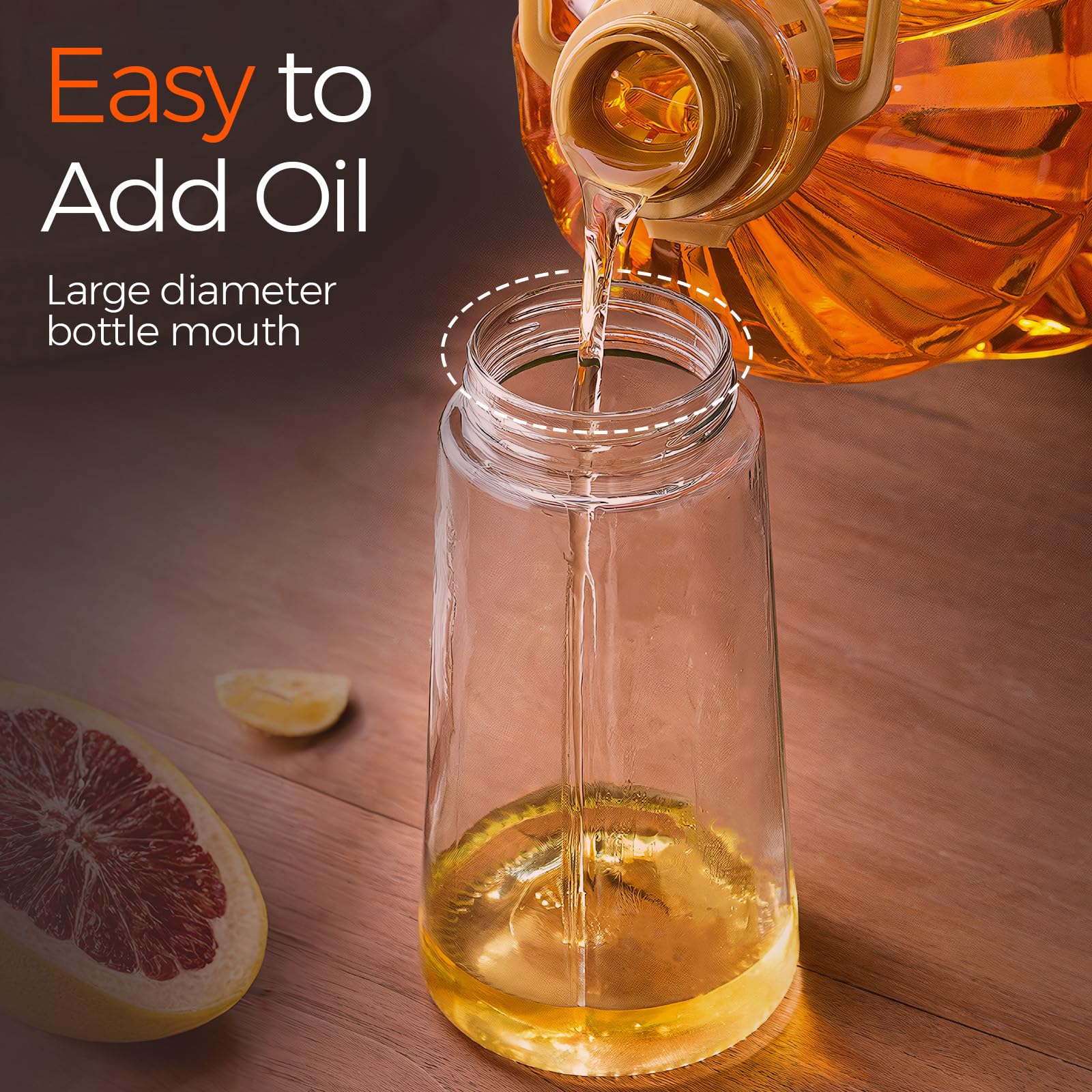 YARRAMATE 16oz/470ml Glass Olive Oil Sprayer for Cooking with Sti - YARRAMATE Official Product View 6