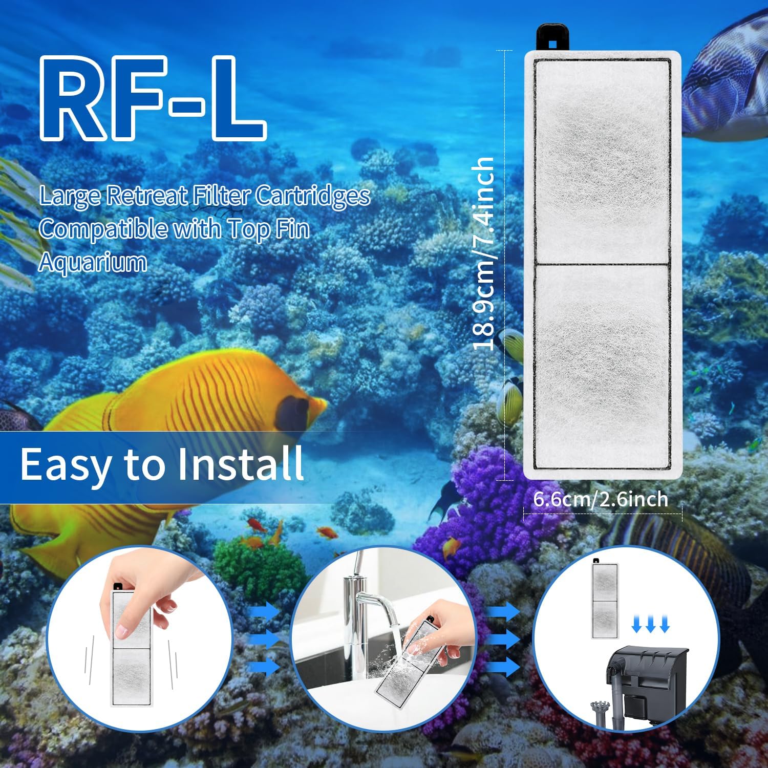 Set of 12 Yoolight RF-L large retreat filter cartridges with carbon for water filtration systems.