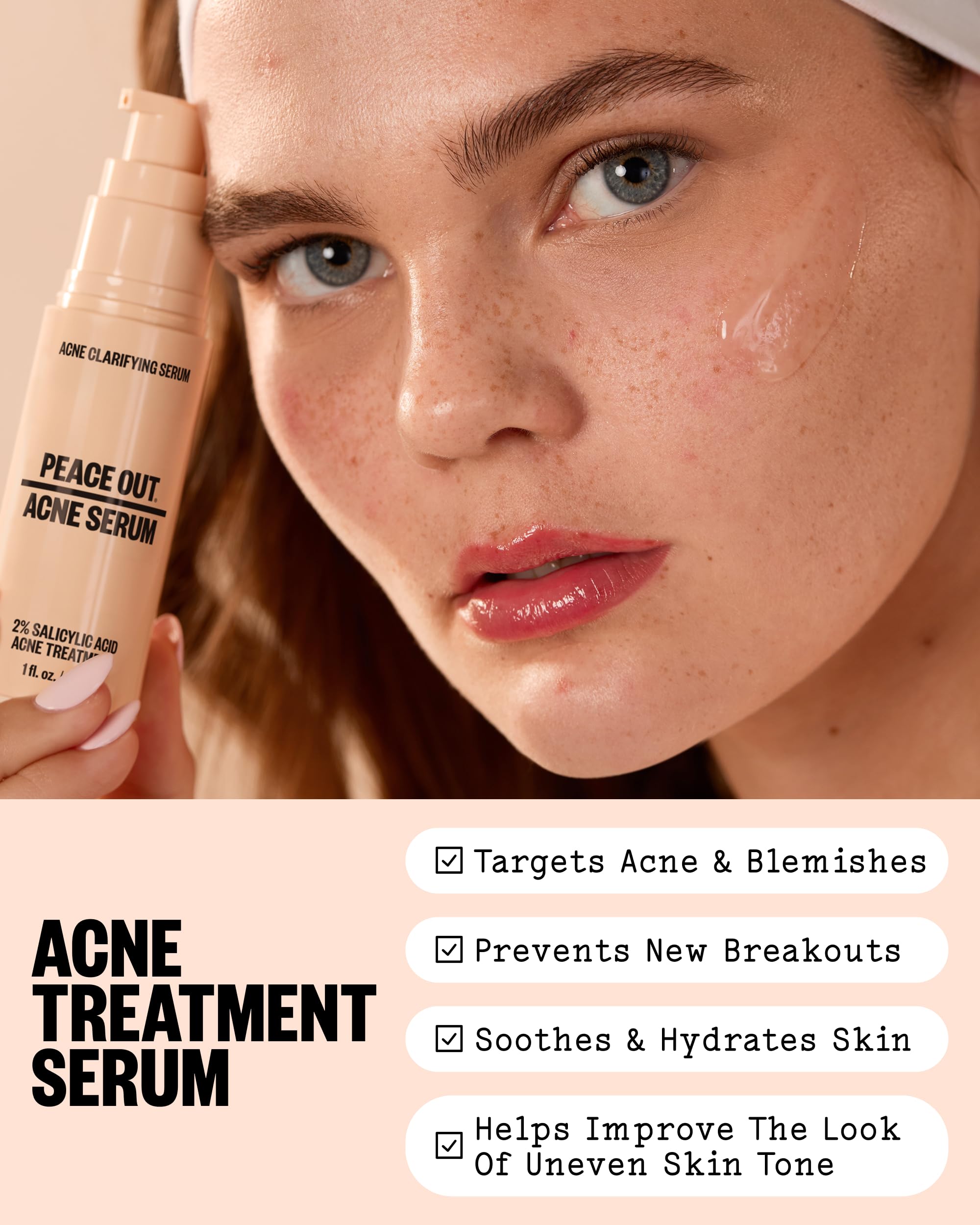 PEACE OUT Acne Face Serum with 2% Salicylic Acid - PEACE OUT Official Product View 3