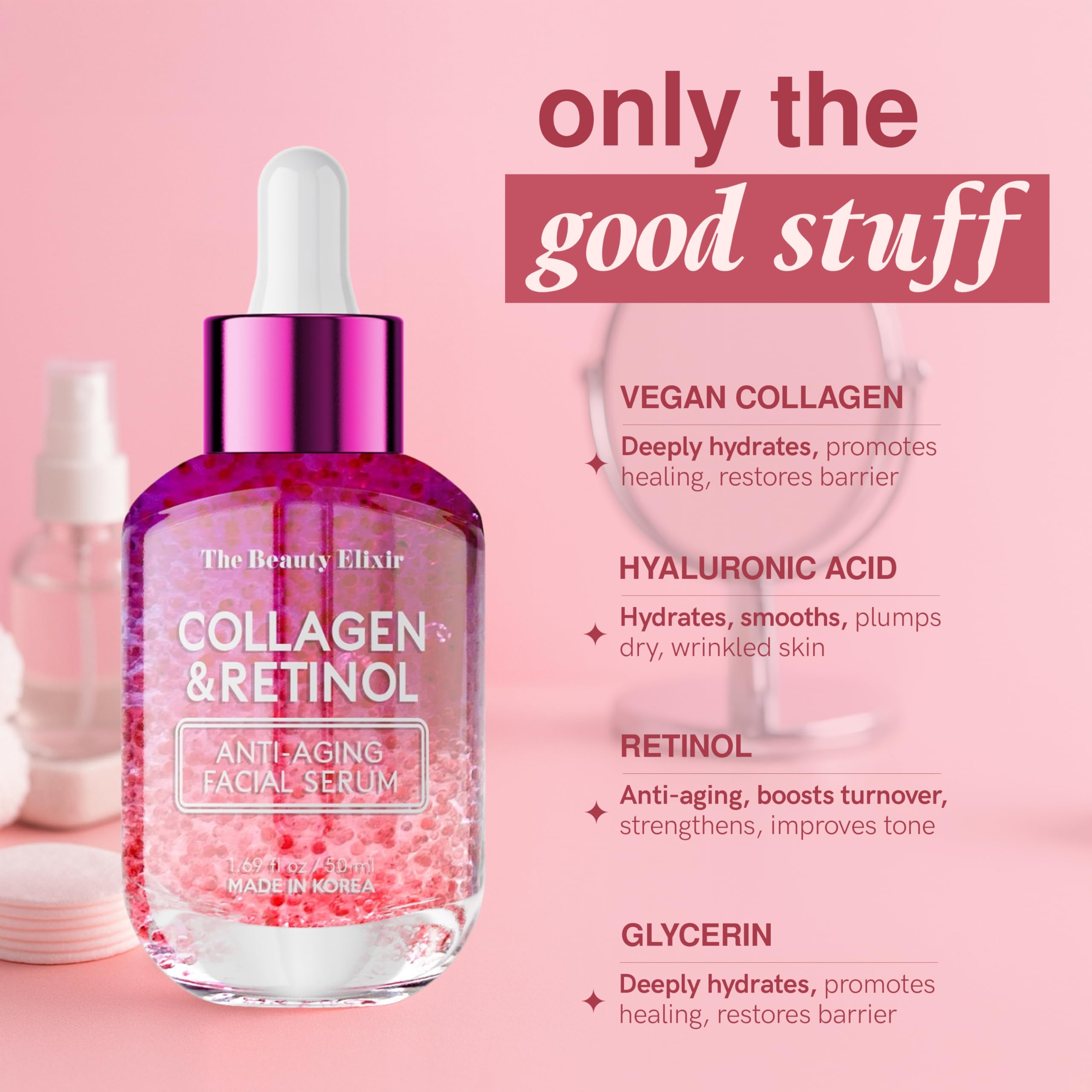 The Beauty Elixir Collagen &amp; Retinol Serum For Face - The Beauty Elixir