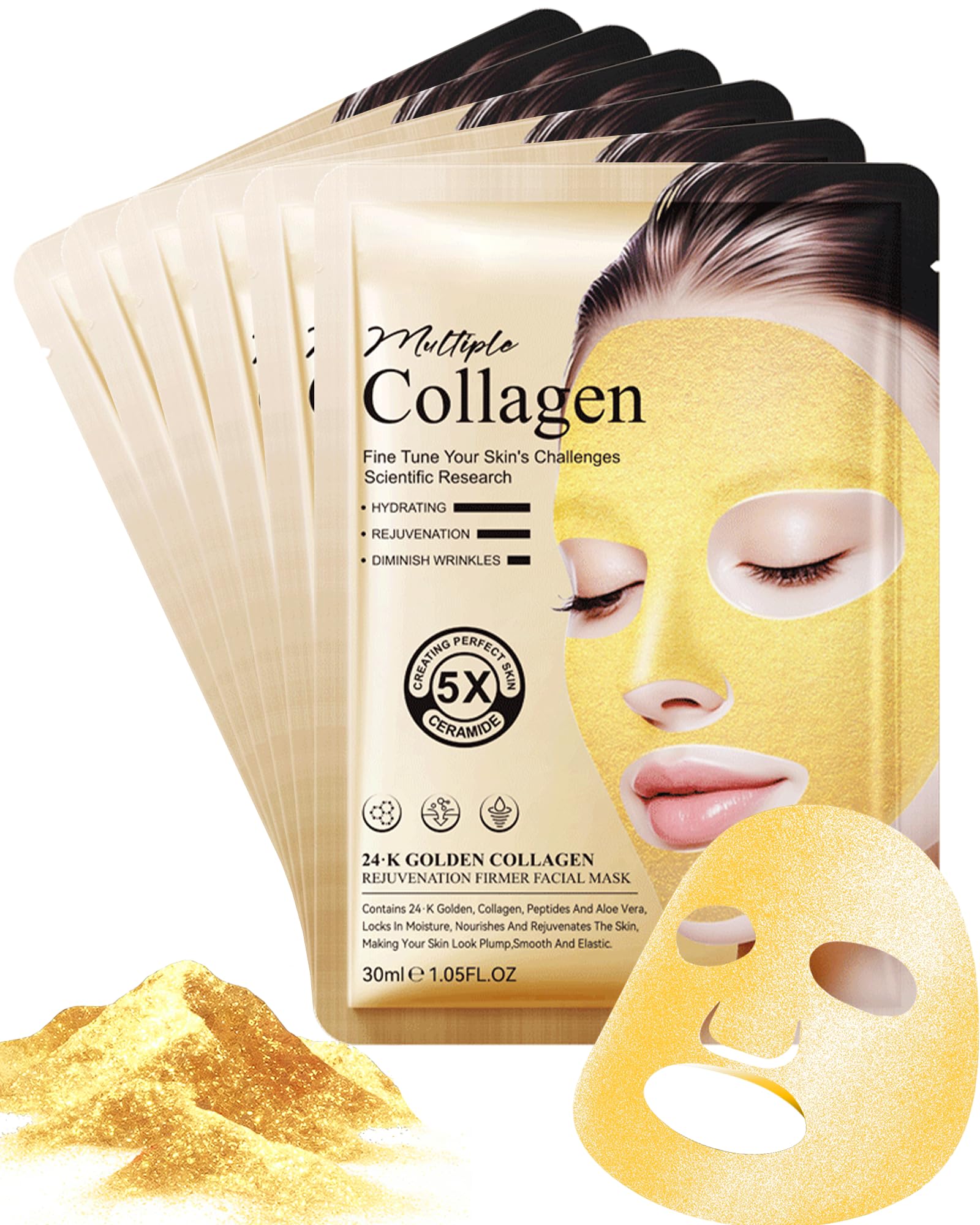 Face Mask Set-6Pcs VC Soft Facial Masks, Hydrating Facial Sheet - LYSdefeu