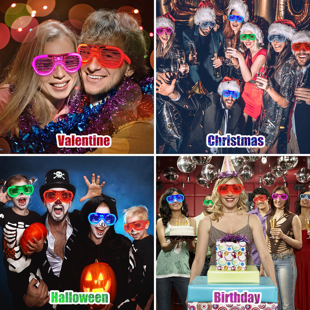 25 Packs LED Glasses 5 Neon Colors glow in the dark party - FathiSooc Official Imagery - 5