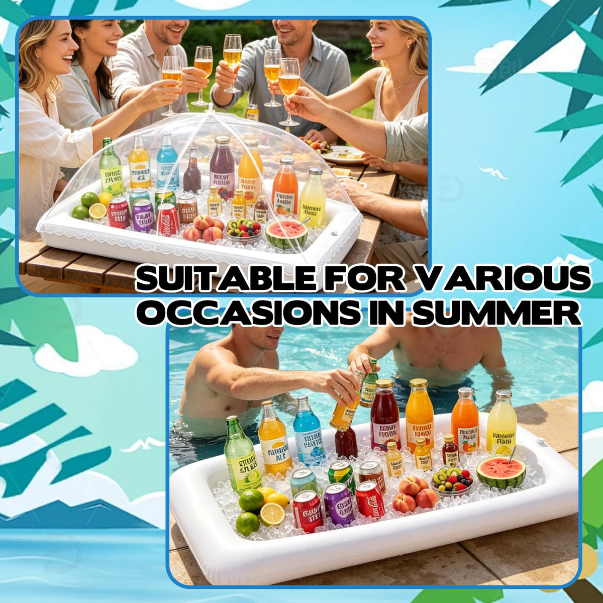 Inflatable Serving Bar Mesh Food Covers 2 Set - WAKCCIL Official Imagery - 7