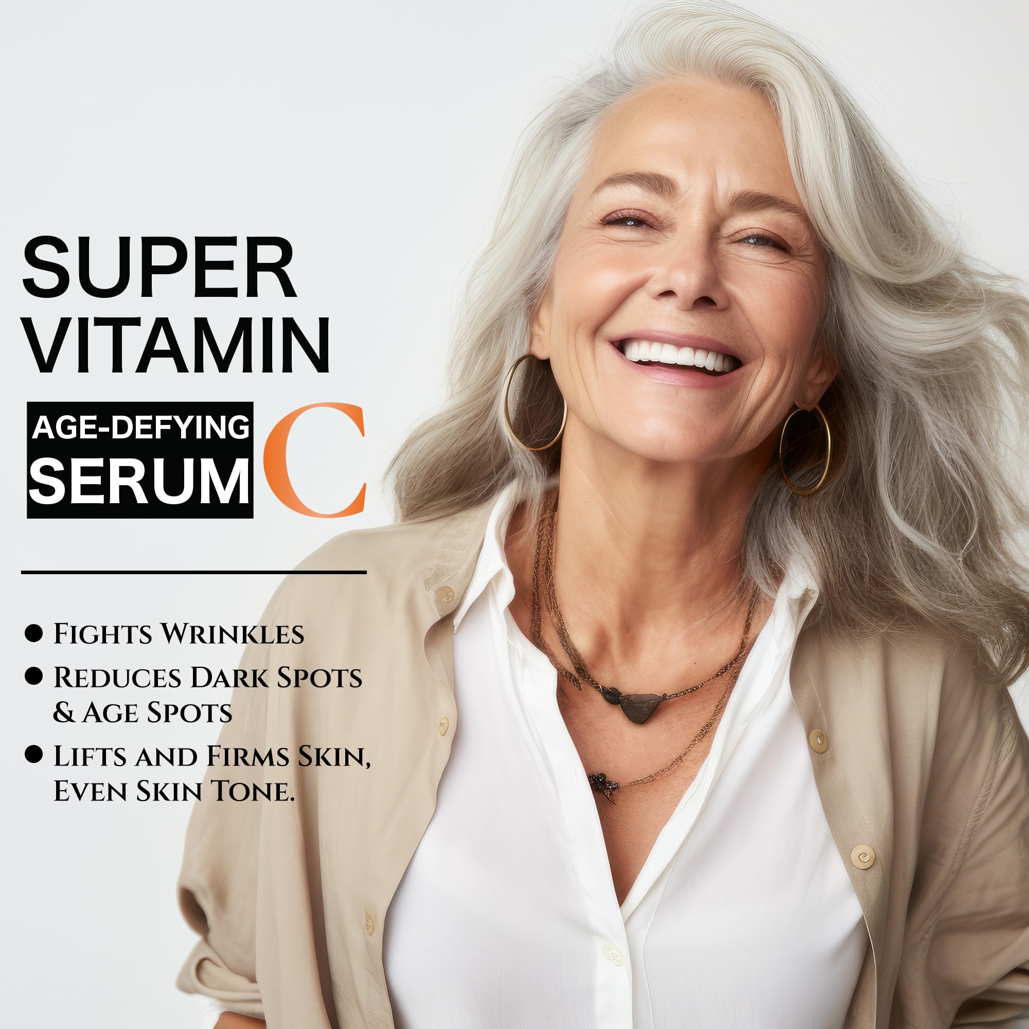 Super Vitamin C Serum for Women over 70 Wrinkle Cream for - Refaflio Official Imagery - 6