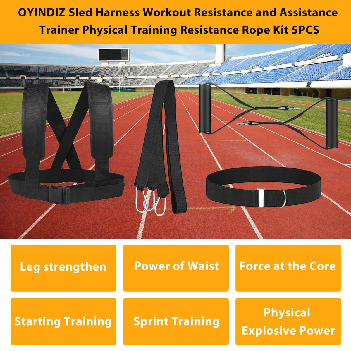 Sled Harness Set Pulling Strap for Speed Power Agility - OYINDIZ Official Imagery - 5