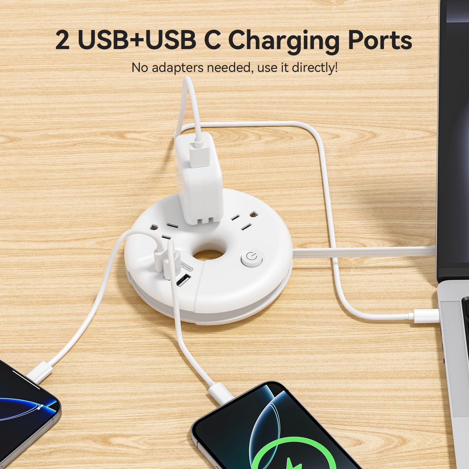 Travel Power Strip, NTONPOWER 3 Outlets 3 USB  Cruise Approved Po by NTONPOWER - Angle View 5