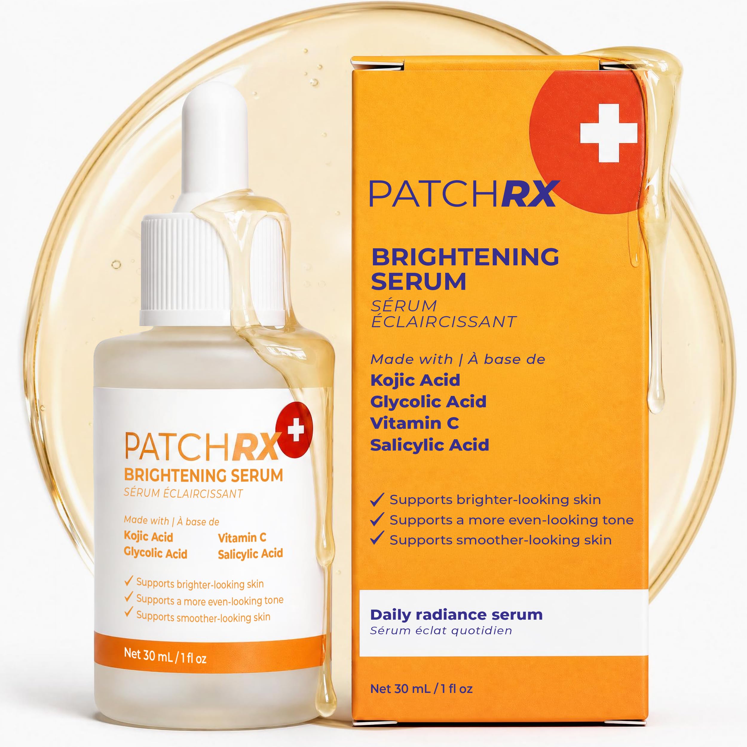 PatchRx Kojic Acid Serum with Turmeric, Niacinamide & Glycolic - Product Imagery