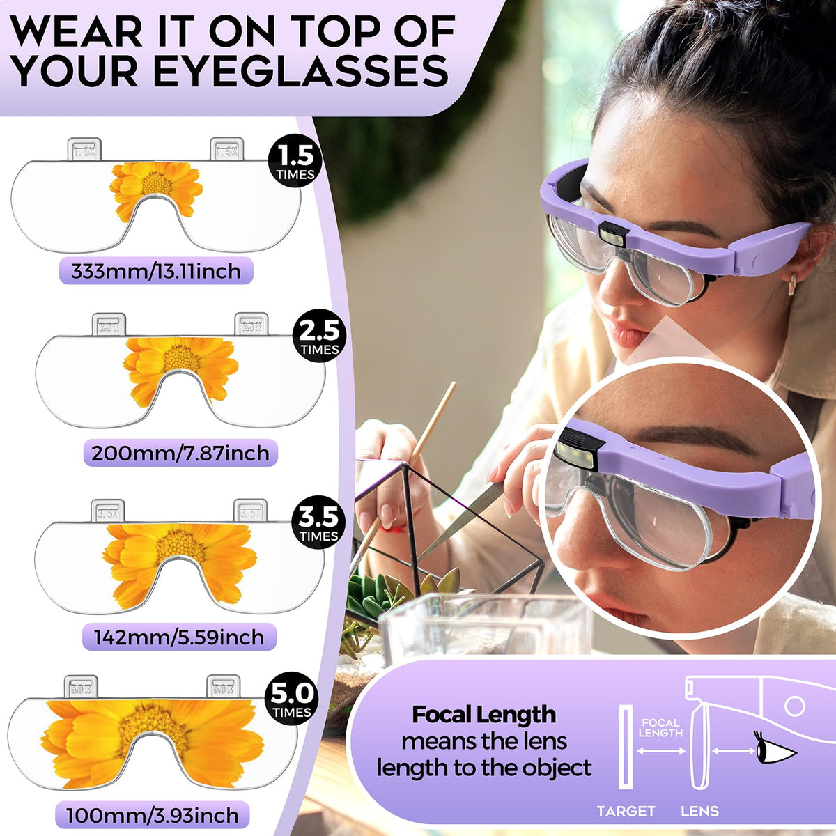 Dilzekui Magnifying Glass w Light 1 5X 5X Magnifying Glasses - Dilzekui Official Imagery - 4