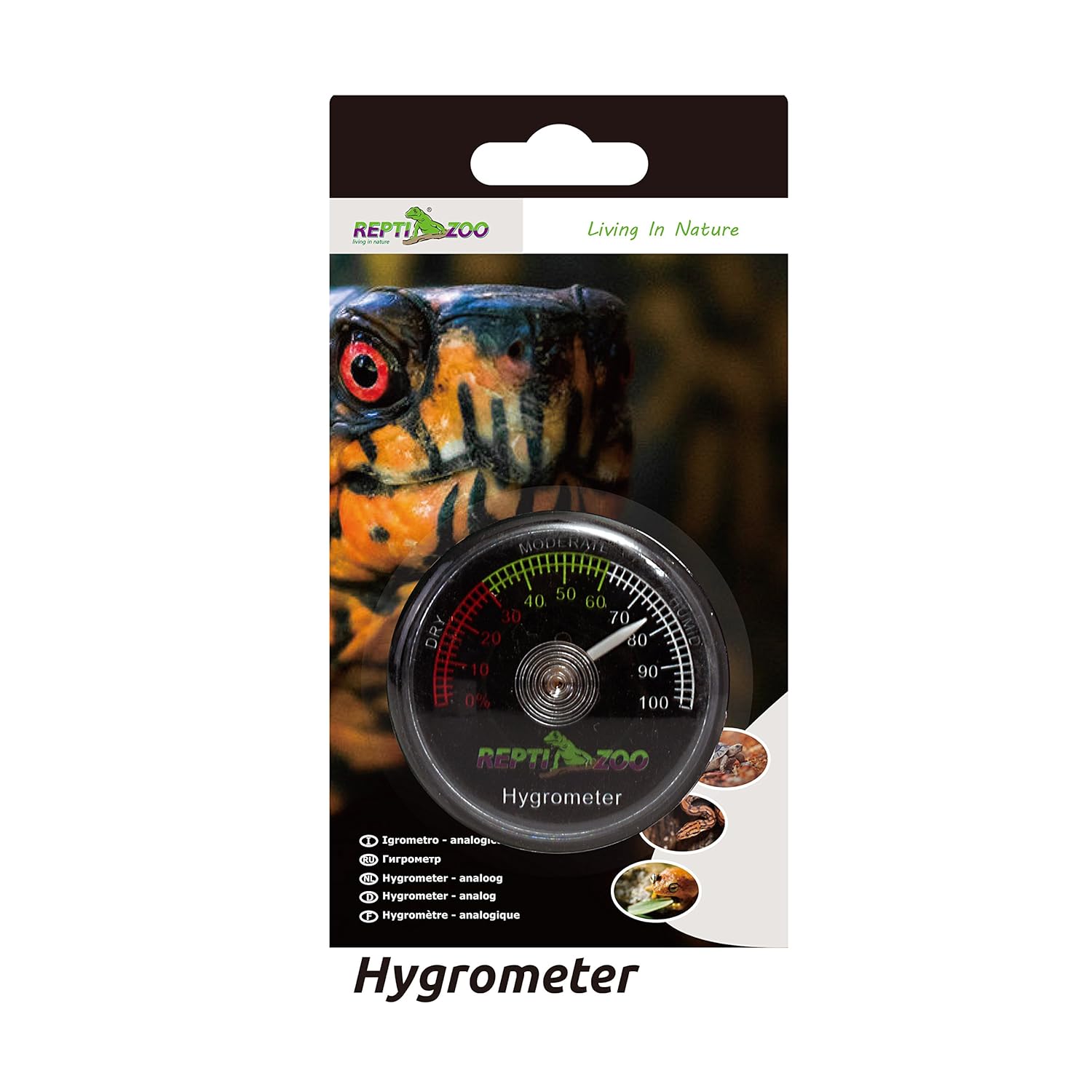 REPTI ZOO reptile terrarium hygrometer with dial gauge for monitoring humidity levels in pet reptile enclosures