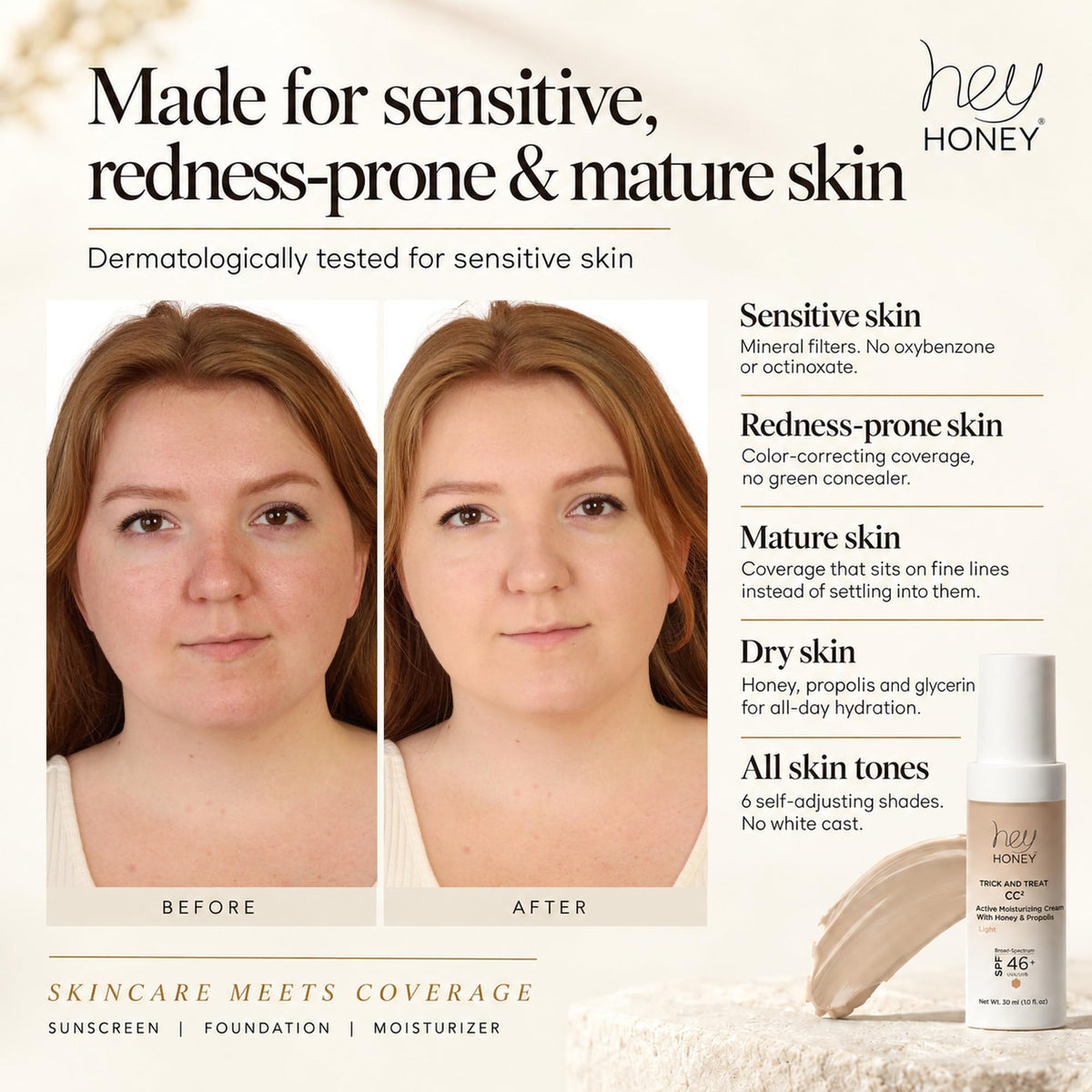 Hey Honey Trick and Treat Moisturizing CC Cream SPF 46 - Hey Honey Official Imagery - 4