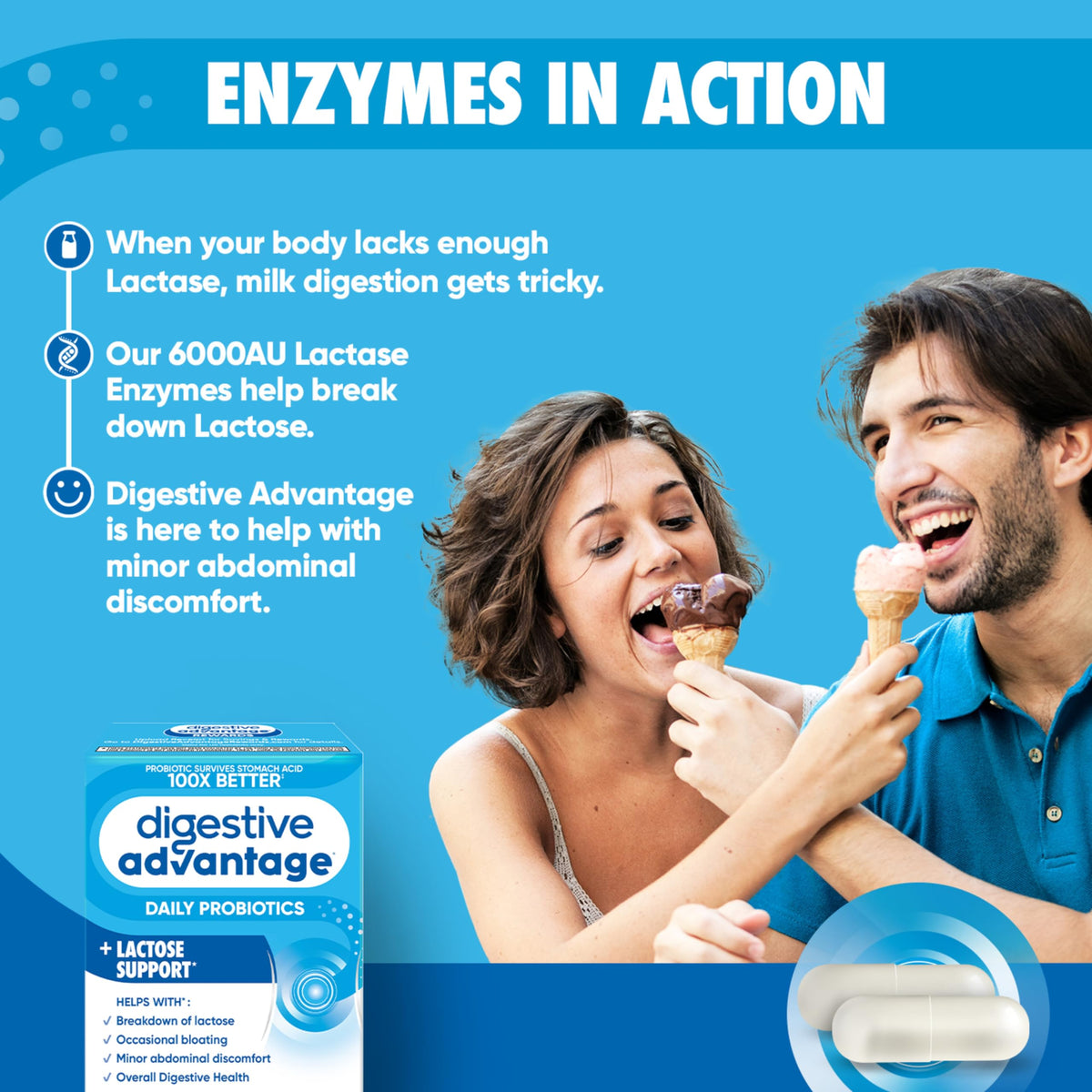 Digestive Advantage Probiotics Lactase Digestive Enzymes For - Digestive Advantage Official Imagery - 5