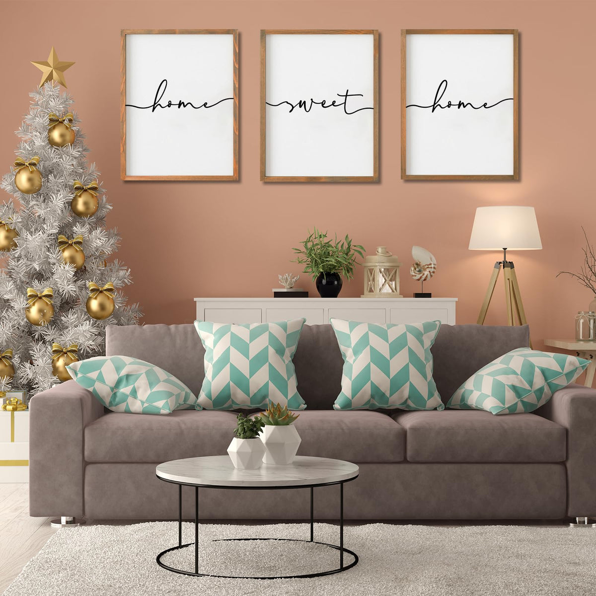 Set of 3 Framed Farmhouse Home Sweet Home Sign Above Bed - Heiple Official Imagery - 5