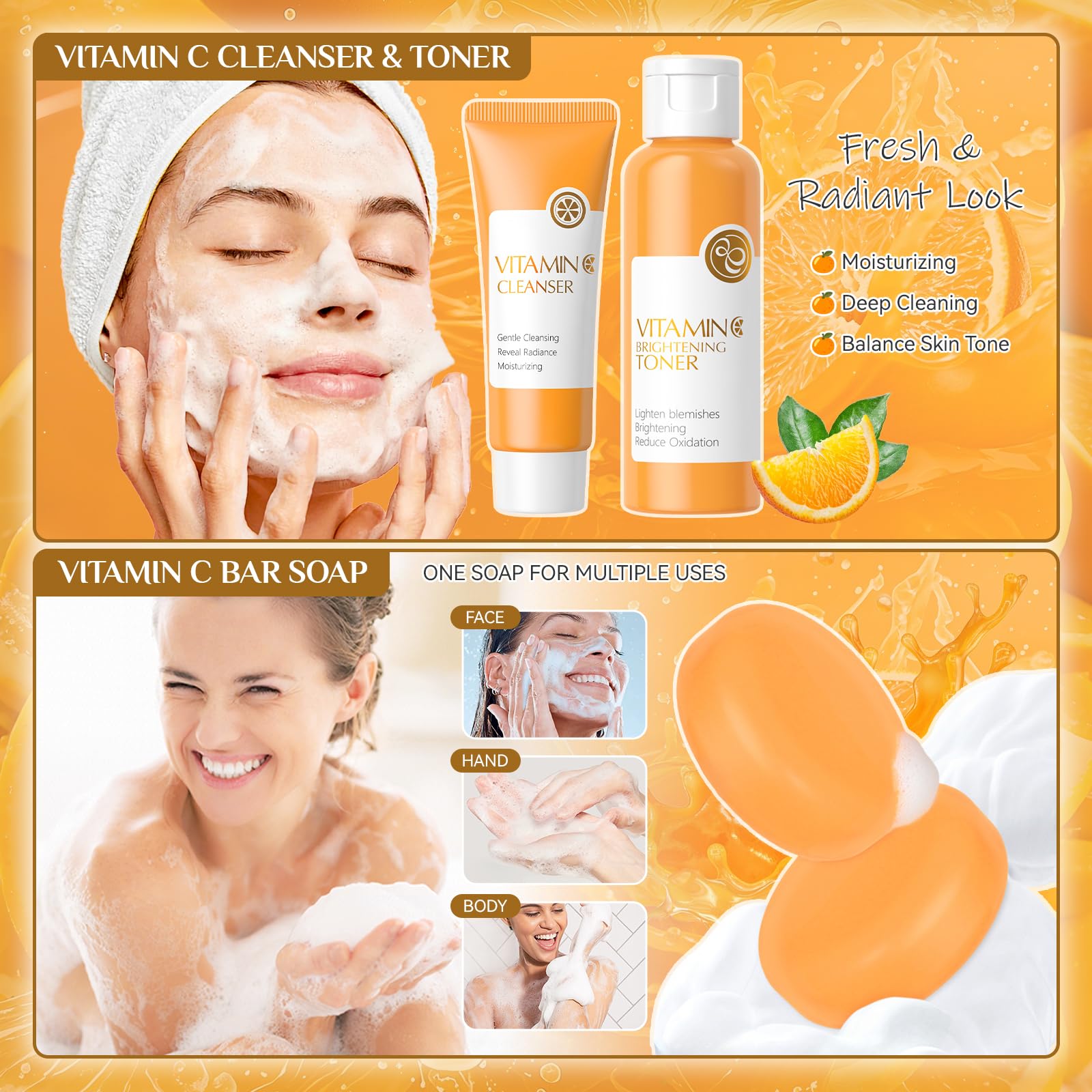 28 Pcs Vitamin C Skin Care Set, Skincare for Girls 10-12, - Ofanyia