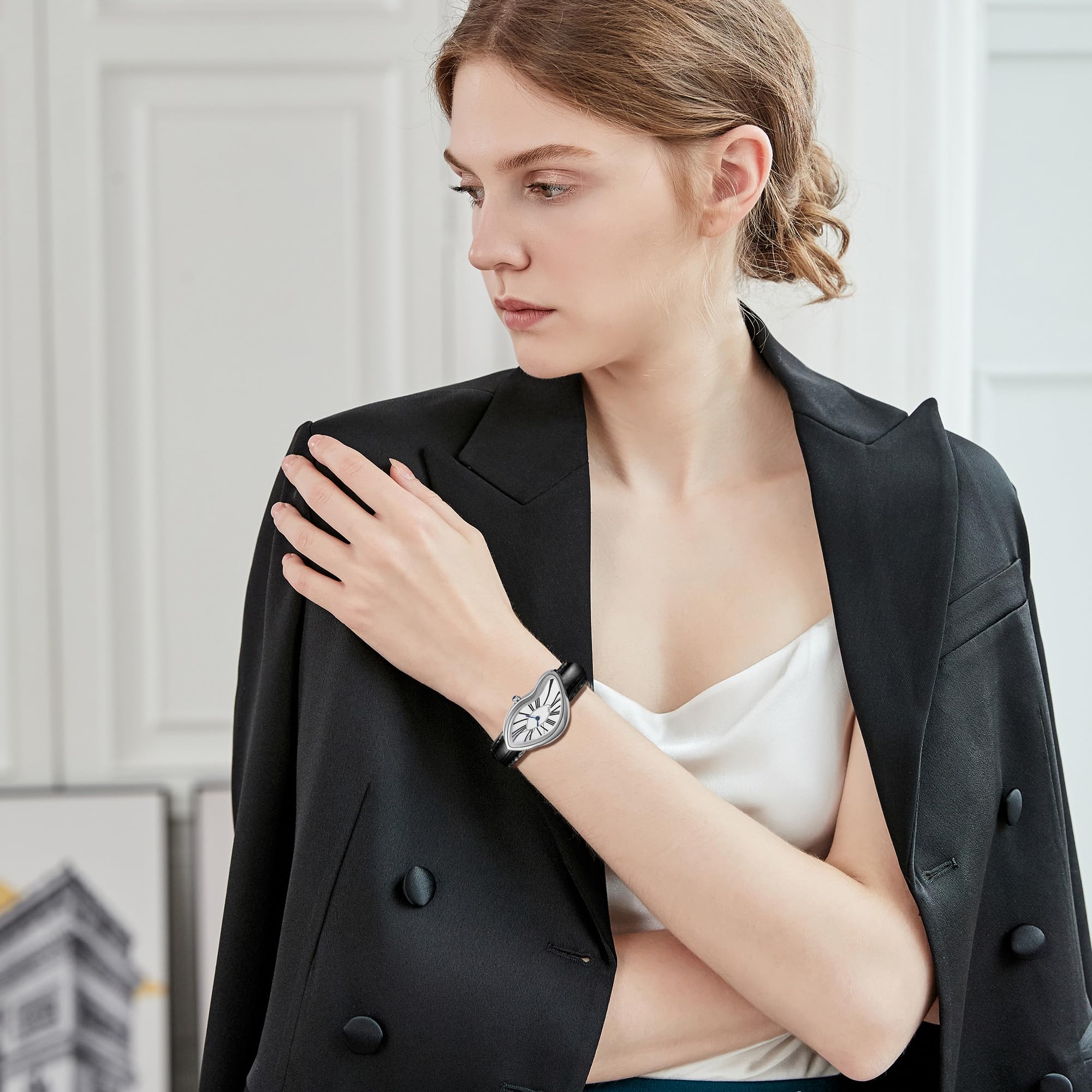 Gosasa Melting Luxury Men's Watch | Silver Roman Dial