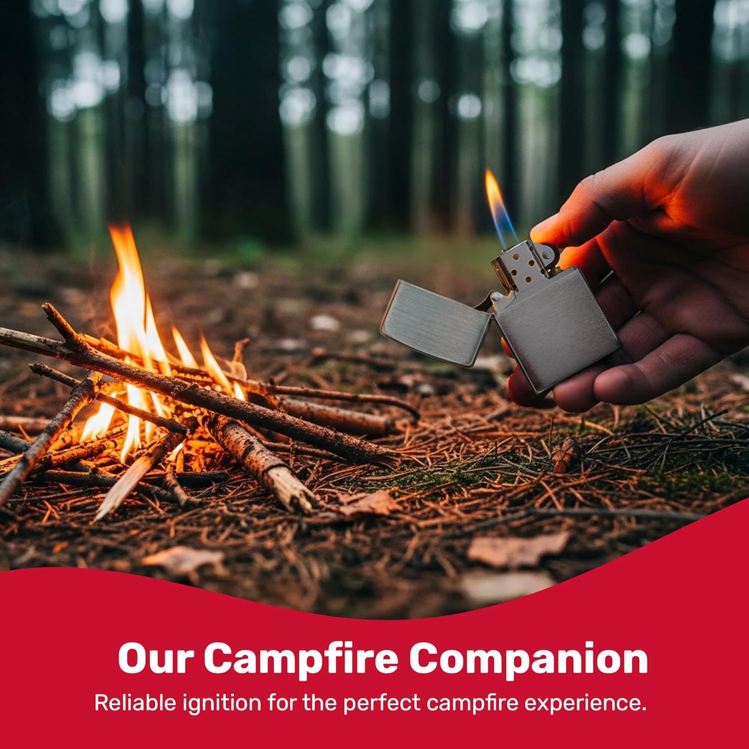 Zippo Classic Brushed Chrome Pocket Lighter with windproof design and refillable mechanism, featuring a sleek metallic finish.