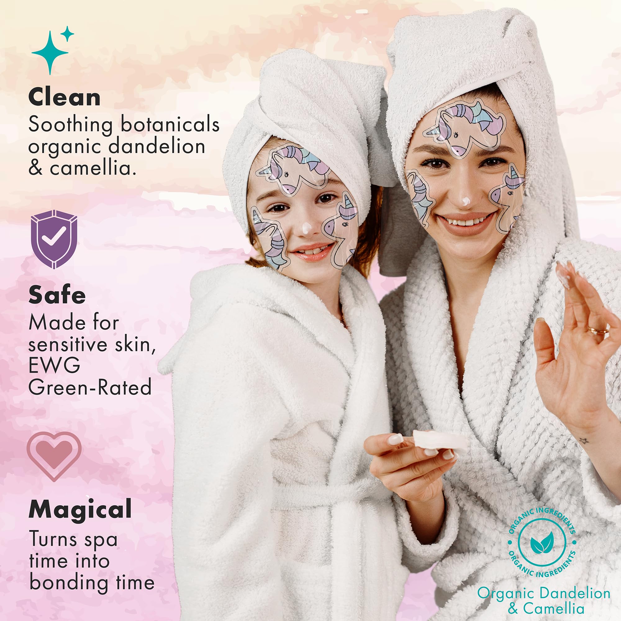 Kids Face Mask Spa Set, 20 Unicorn Patches for Sleepover &amp; - Sprk Naturals
