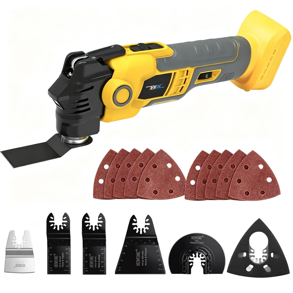 Oscillating Tool Compatible with De Walt 20V Battery 16 Pcs - NEWONE Official Imagery - 1