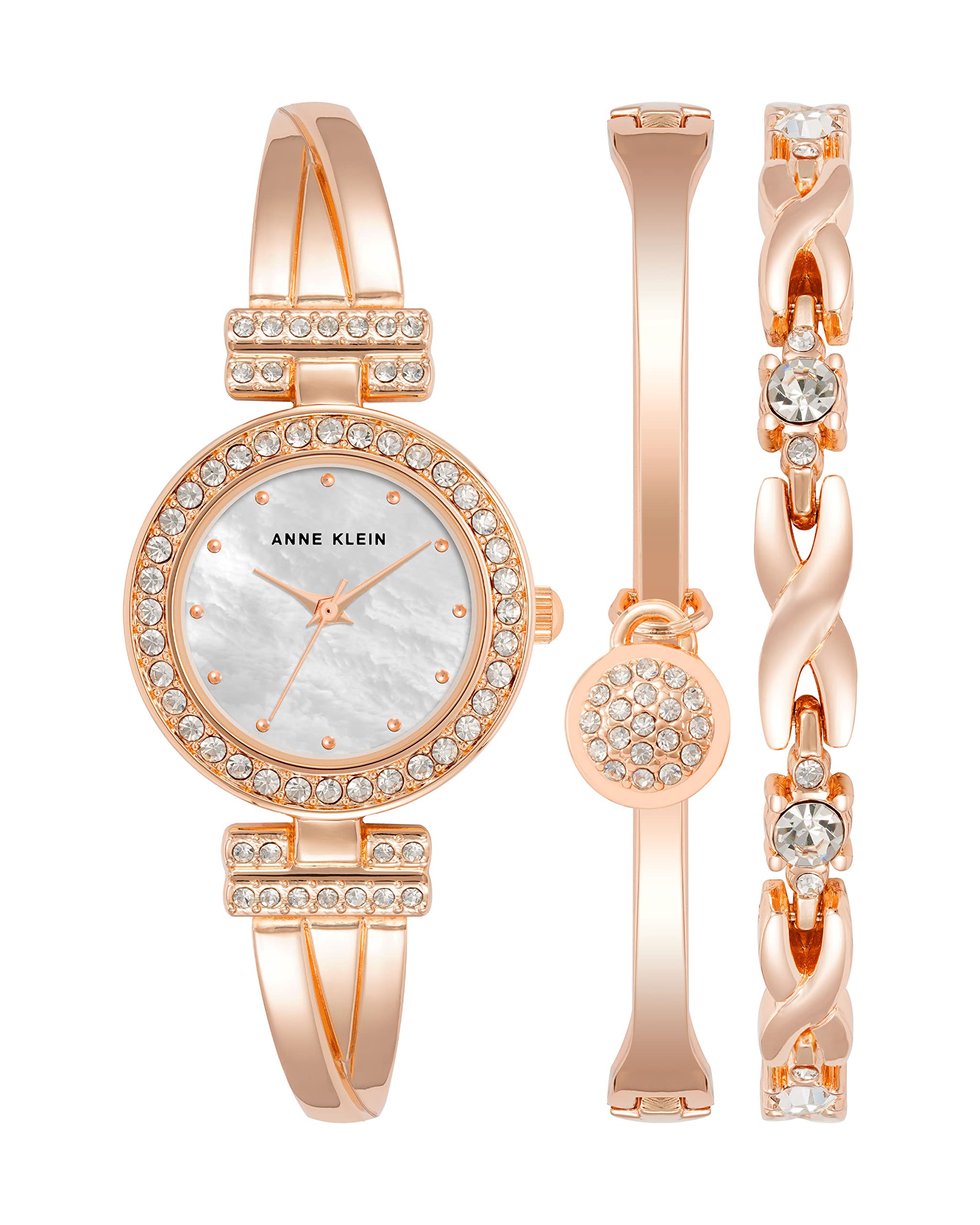 Anne Klein Women's Premium Crystal Accented Bangle Watch and Bracelet - View 10