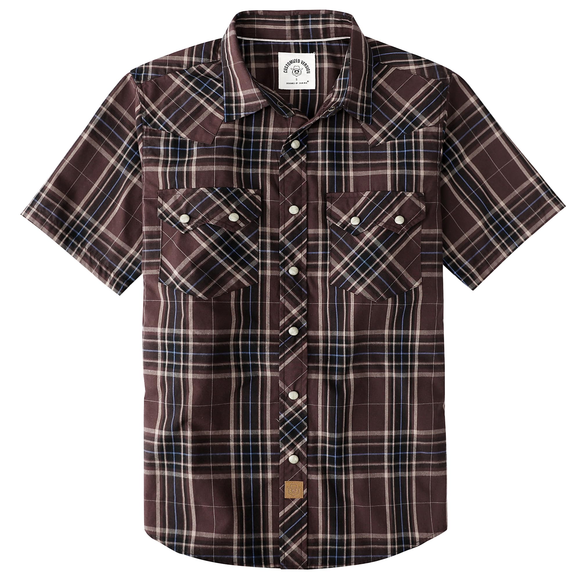Dubinik® Pearl Snap Western Shirt for Men Short Sleeve 2 Sawtooth Pocket - Dubinik Official Product View 6