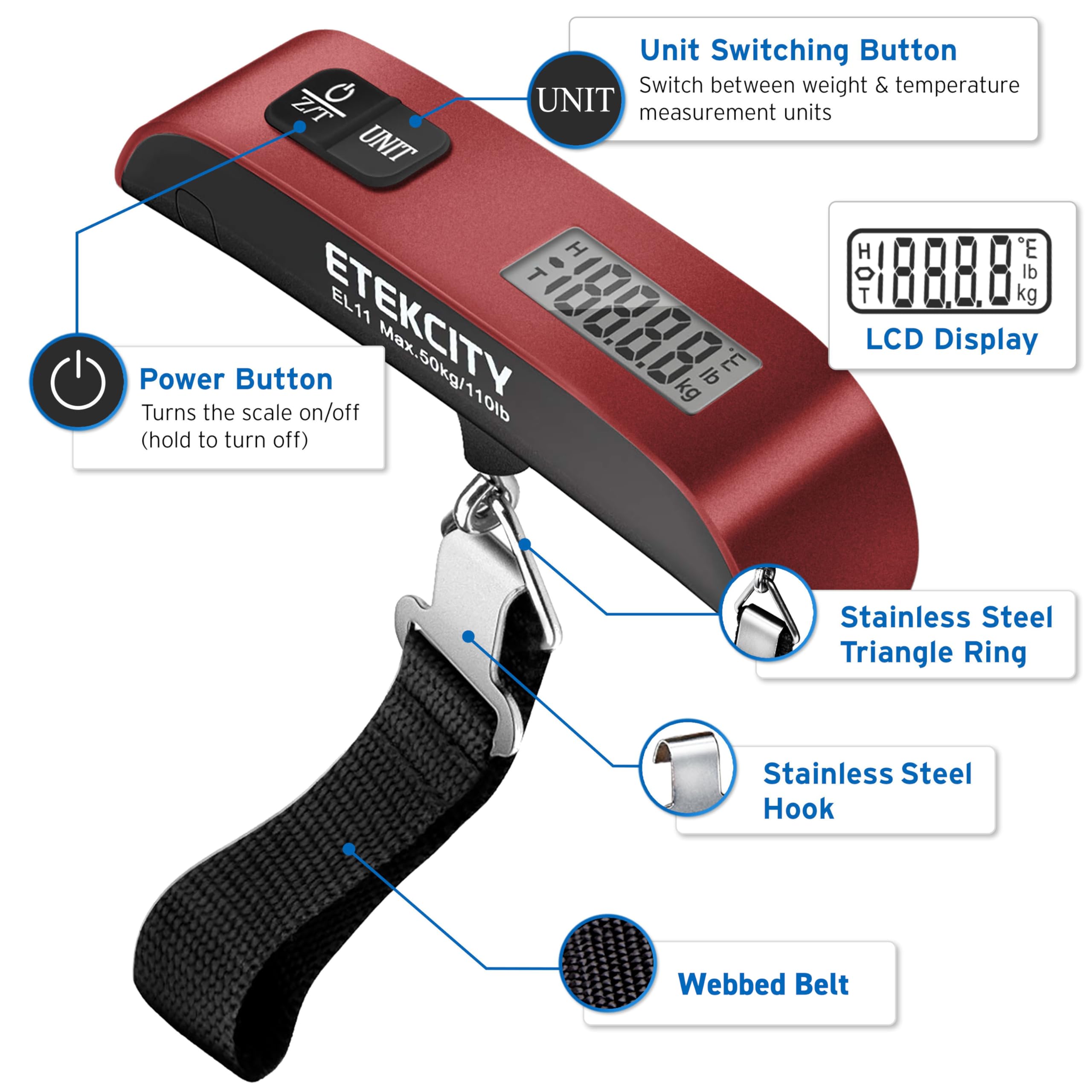 Etekcity Luggage Scale, Digital Weight Scales for Travel Accessor - Etekcity Official Product View 7