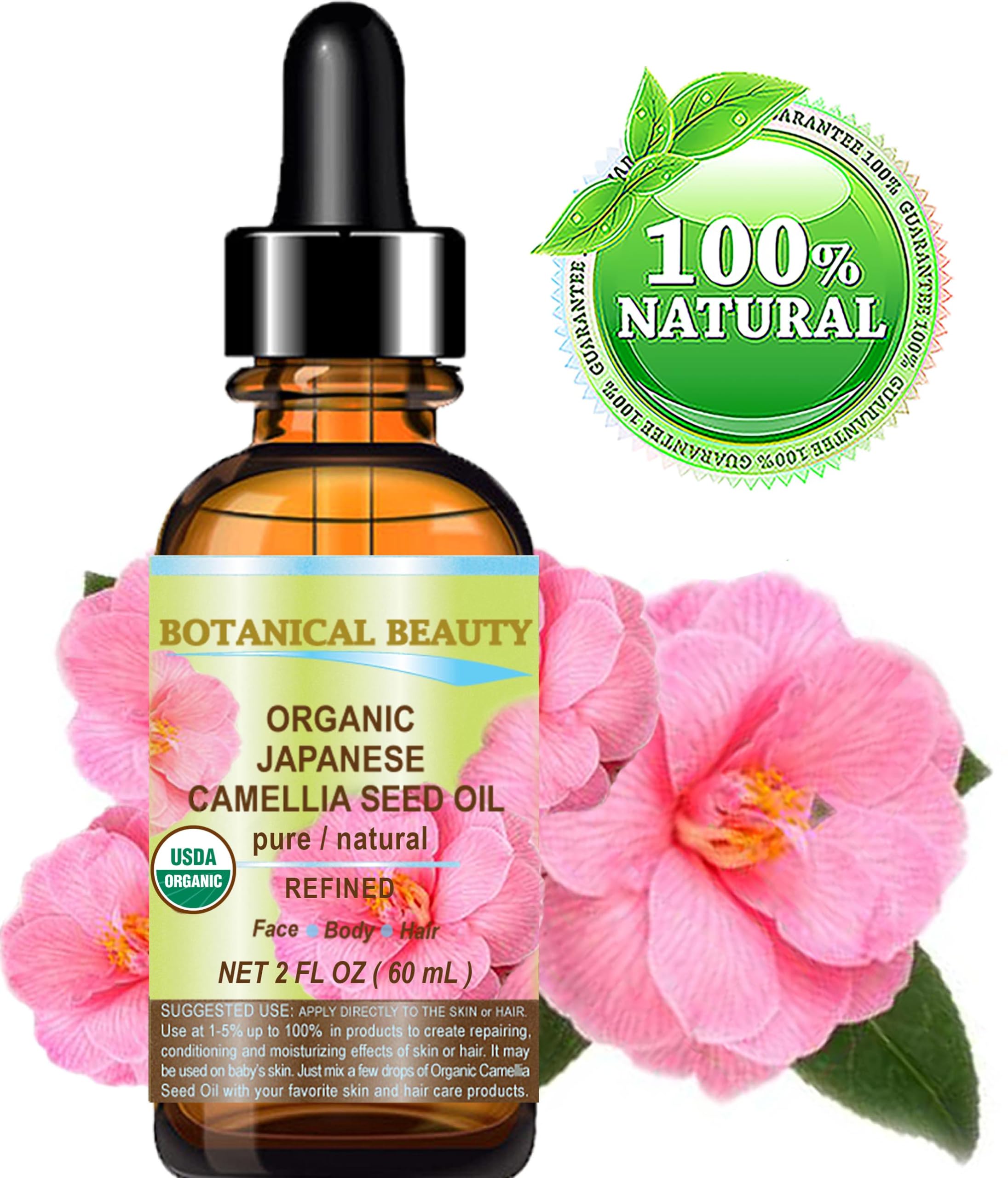 Botanical Beauty Japanese ORGANIC CAMELLIA Seed Oil. 100% Pure - Botanical Beauty