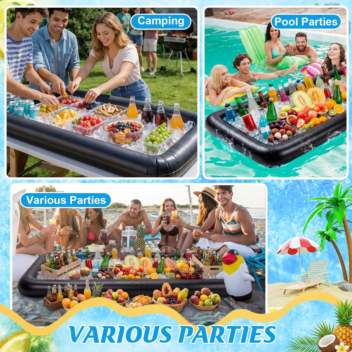 3 Pcs Large Inflatable Serving Bars with Hand Pump 71 6 x 30 - Teyva Daily Official Imagery - 7