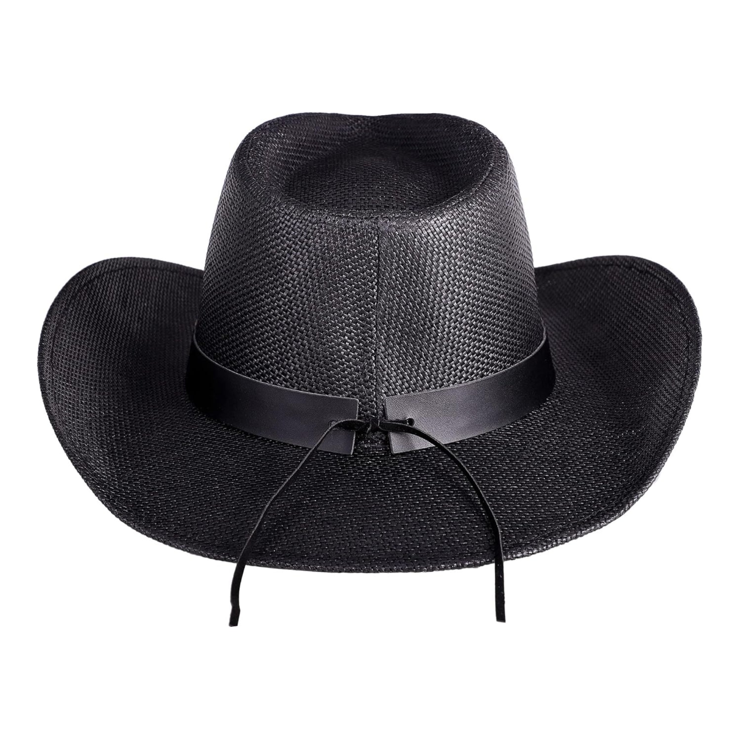 Livingston woven straw cowboy hat with hat band for men and women, stylish western headwear with wide brim and decorative band