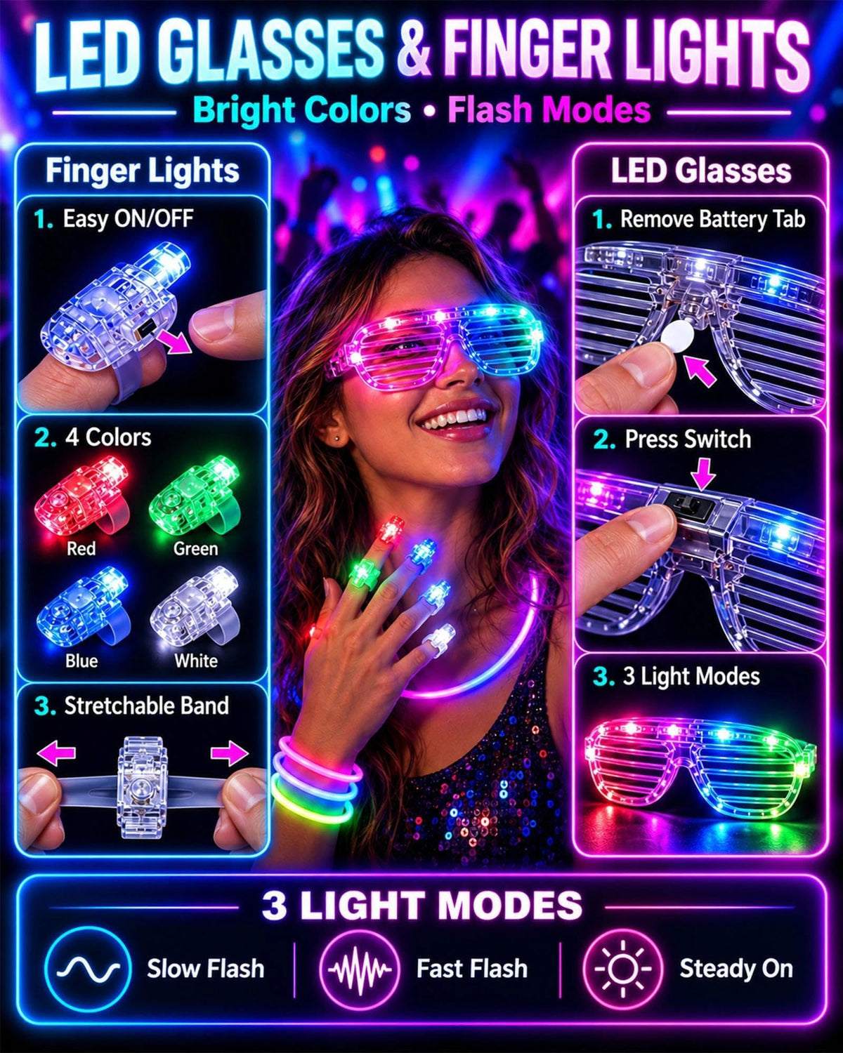 181PCS Glow in The Dark Party Supplies Glow Sticks Party - Ploithic Official Imagery - 6
