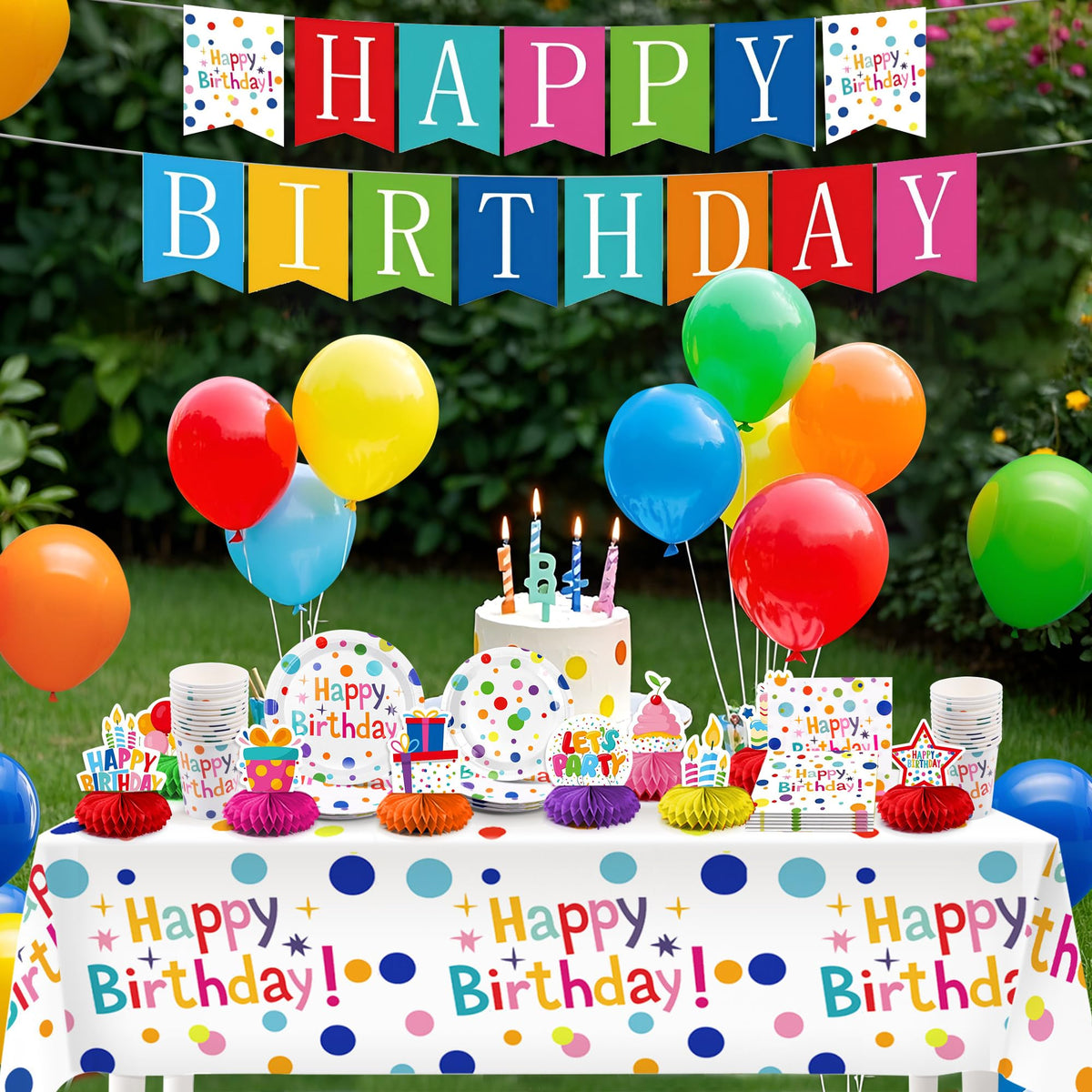 127Pcs Happy Birthday Party Supplies Decorations Set - VVSBPL Official Imagery - 8