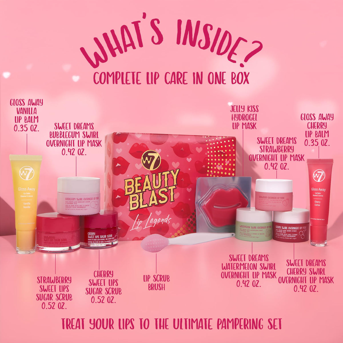 W7 Beauty Blast Lip Legends Sweet Dreams Gift Set - W7 Official Imagery - 3