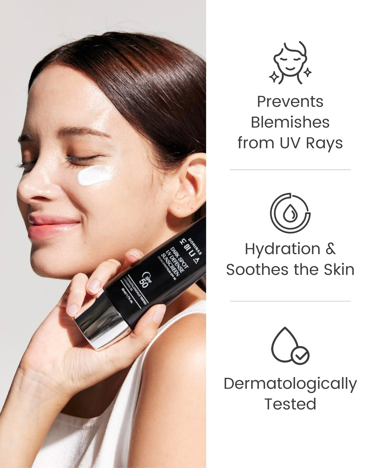DOMINAS Dark Spot UV Defense Sunscreen SPF 50 No White Cast - DOMINAS Official Imagery - 4