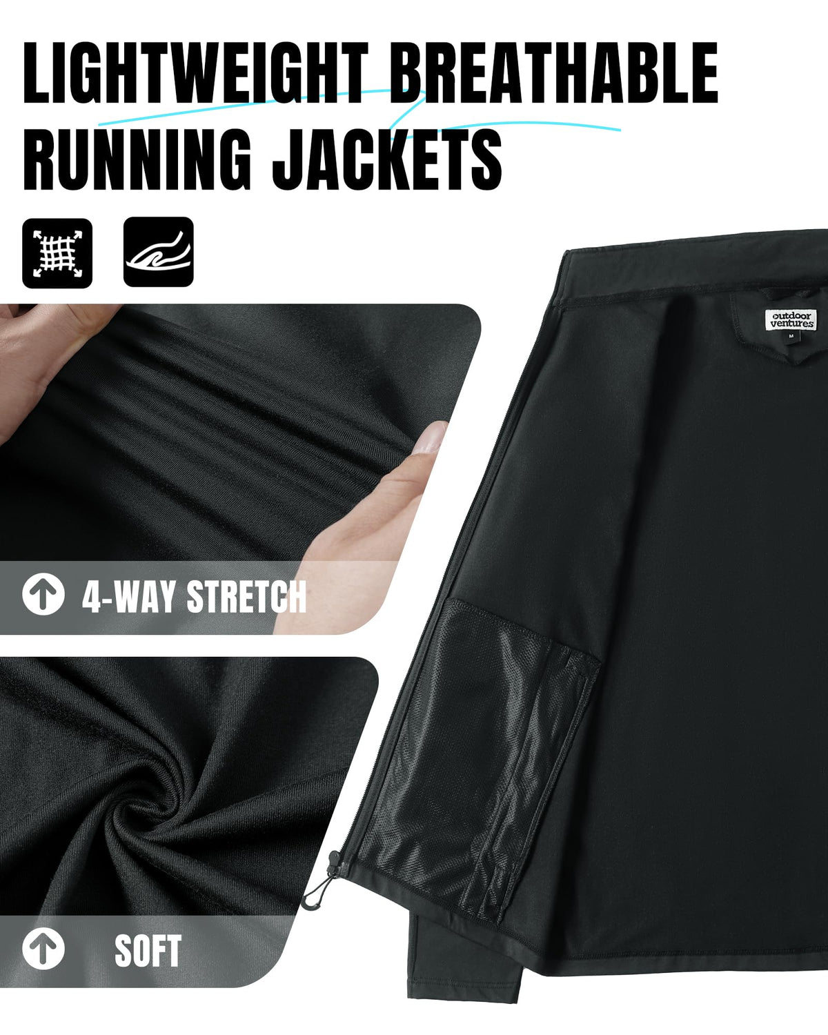 Outdoor Ventures Men s Track Jackets Lightweight Athletic - Outdoor Ventures Official Imagery - 4