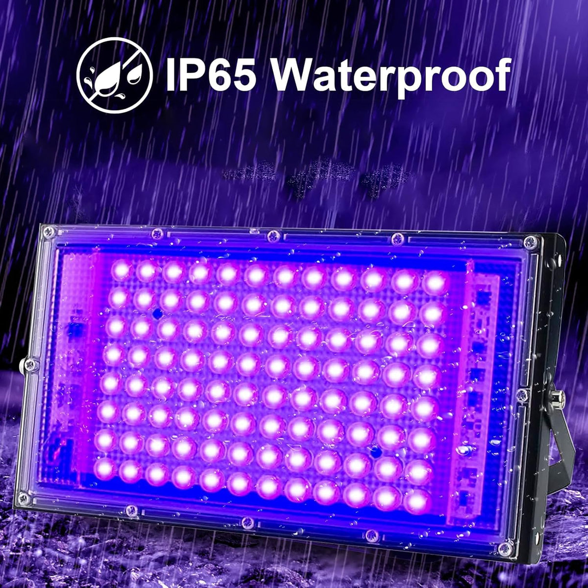 2 Pack 100W UV Black Light IP65 Waterproof Glow Party Light - Indmird Official Imagery - 5