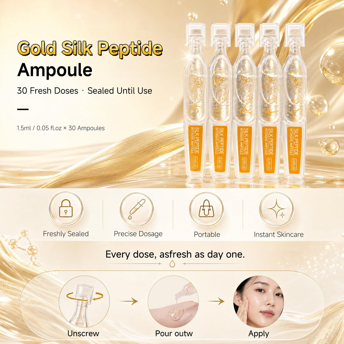 Deep Collagen Silk Peptide Ampoule for Face Korean Anti - Eustofeyce Official Imagery - 8
