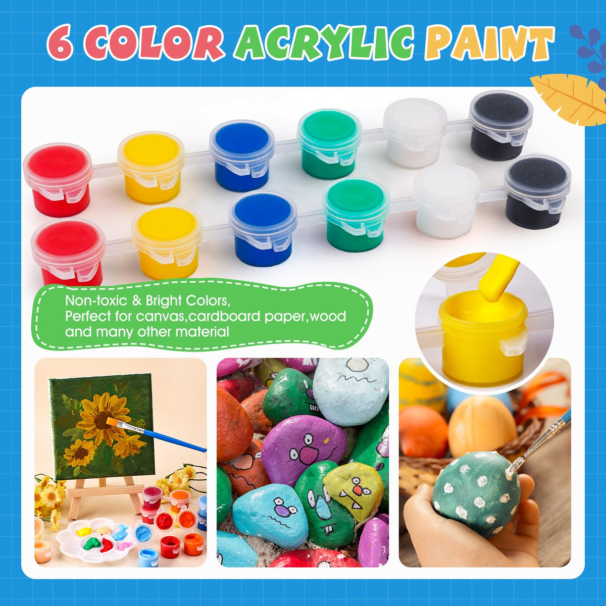 ESRICH 24 Set Mini Acrylic Paint Kit Mini Stretched Canvas - ESRICH Official Imagery - 6
