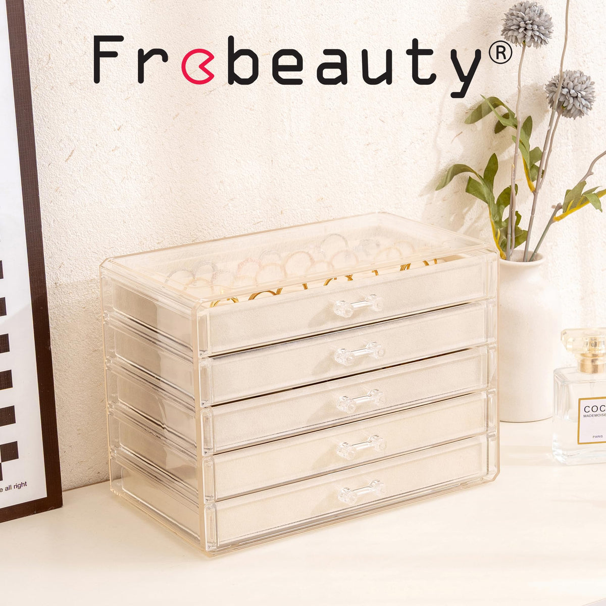 Acrylic Jewelry Box 5 Layer Jewelry Organizer with Drawers - Frebeauty Official Imagery - 4