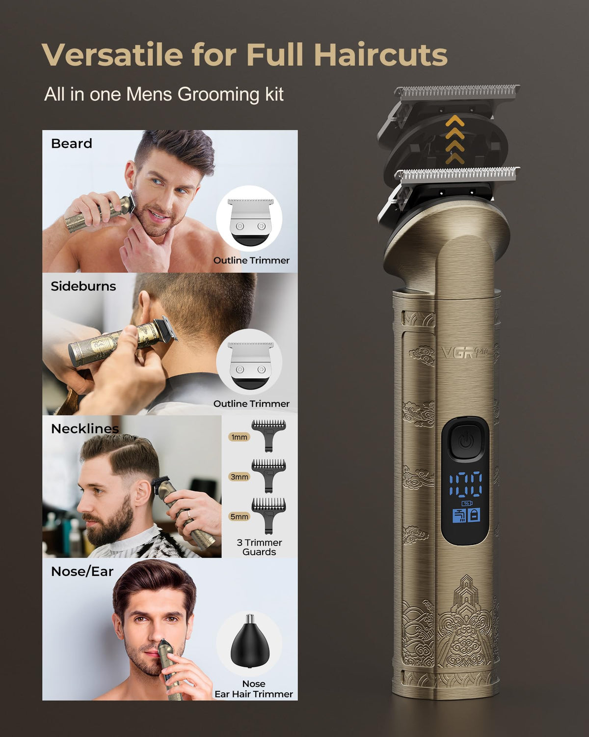 VGRPRO Hair Clippers for Men Professional Cordless Clipper - VGRPRO Official Imagery - 5