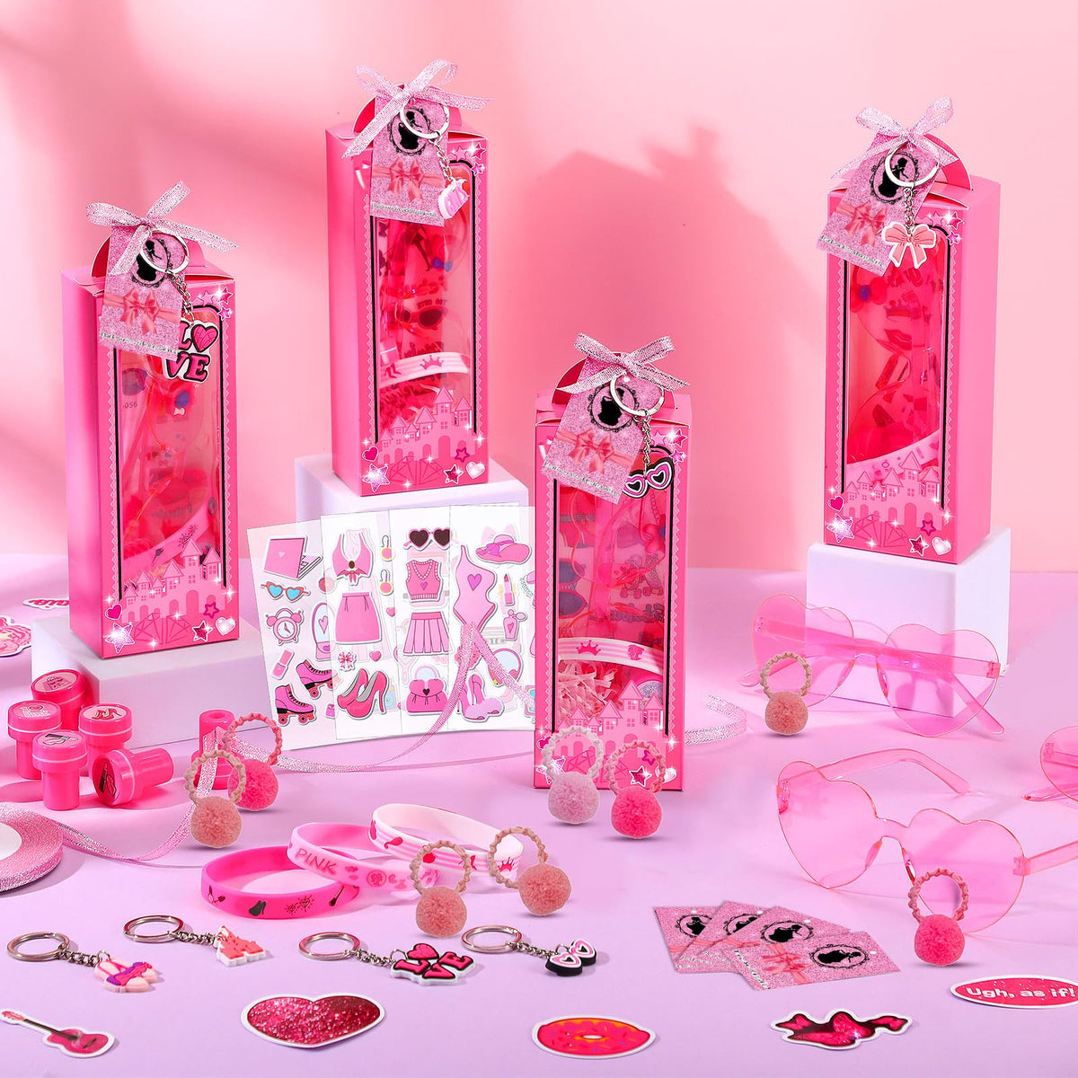 155 Pcs Pink Party Favors Princess Party Favors Kit Include - HyDren Official Imagery - 3
