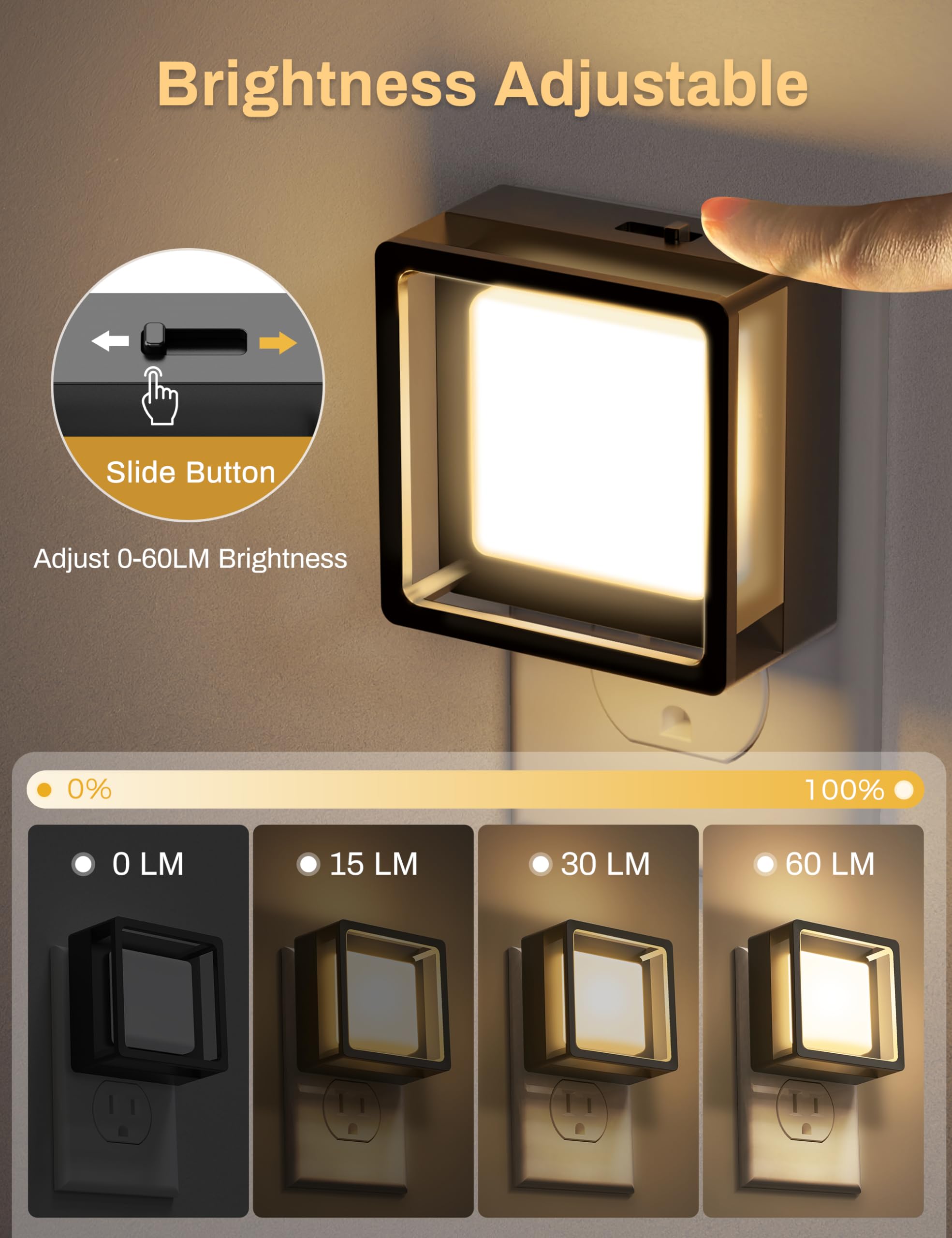 DORESshop LED Night Light,Night Lights Plug Into Wall  ,3000K - DORESshop Official Product View 3