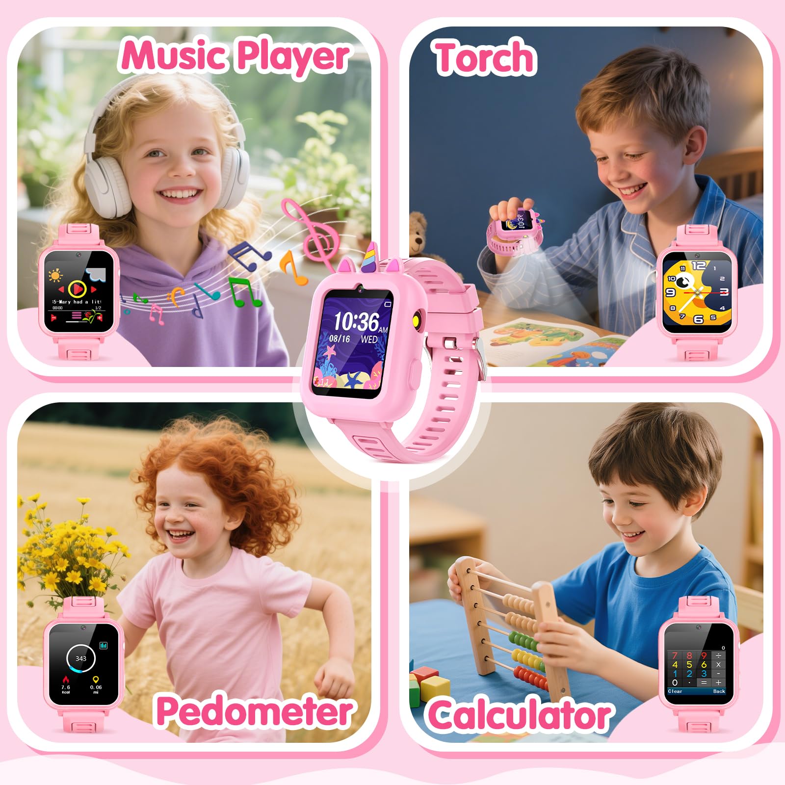 Sedzofan Smart Watch for Kids Girls Gift Age 3-12 with 39 Games Alarm - View 8